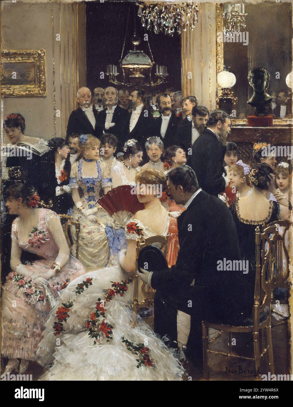 La soirée - la réception - peinture de Jean Beraud (1849-1935). circa 1880. Paris. Musée Carnavalet. Banque D'Images