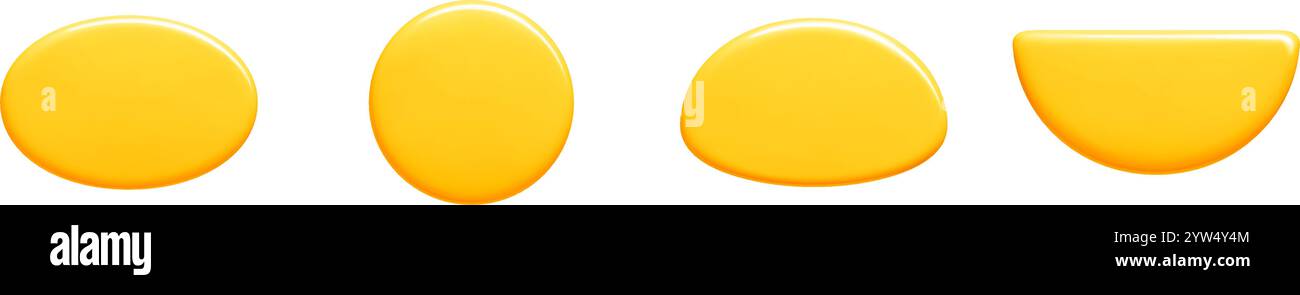 Formes de bannière de texte dans le vecteur jaune vif 3D. Illustration de Vecteur