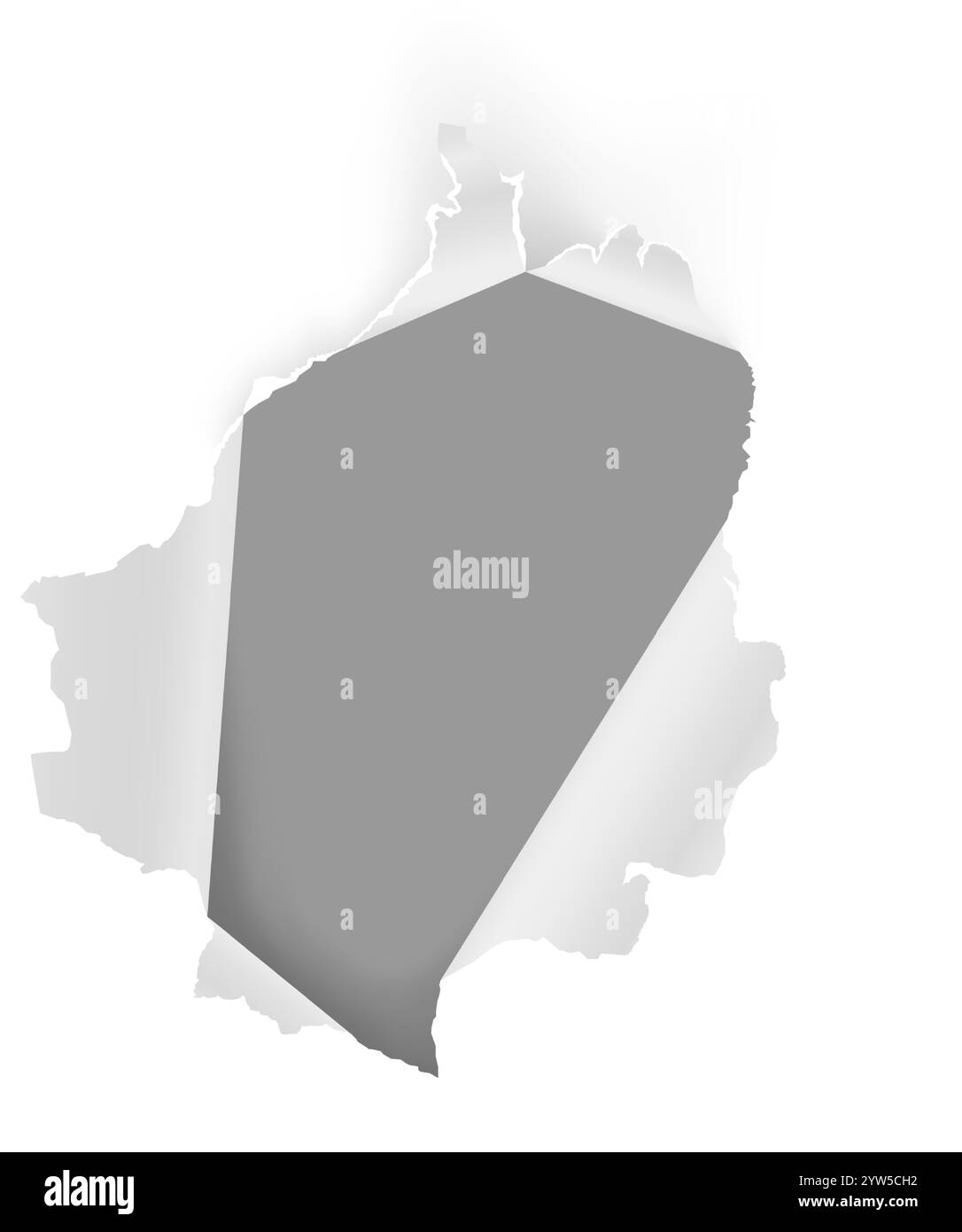 Feuille de papier blanche avec des bords déchirés créant un trou, révélant un fond gris, offrant une toile idéale pour les messages, les dessins ou les créations Illustration de Vecteur