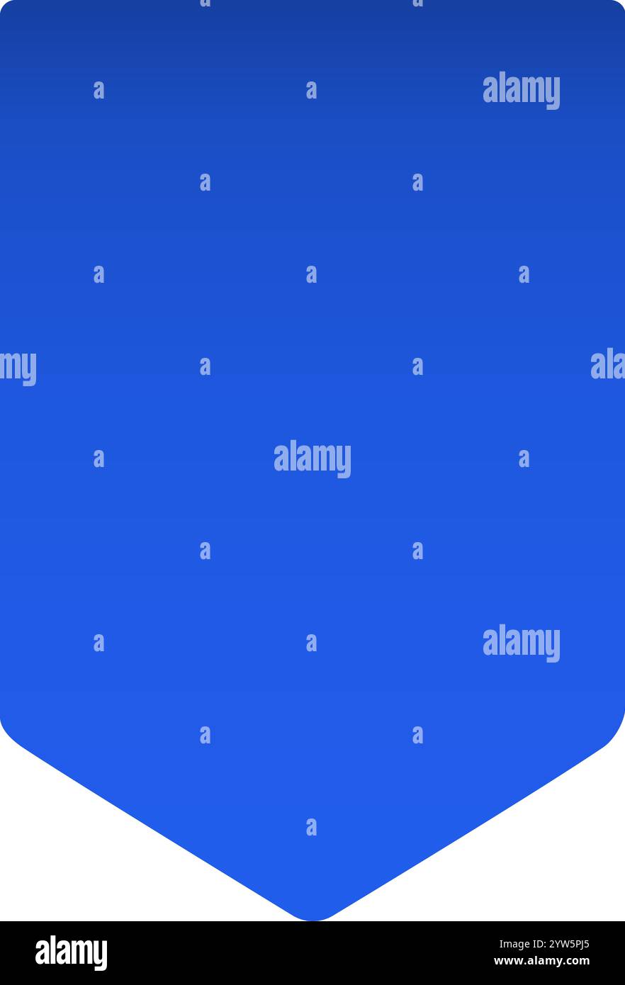 Simple marque-page bleu ou ruban pointant vers le bas, avec un effet dégradé subtil de haut en bas, parfait pour marquer ou surligner Illustration de Vecteur