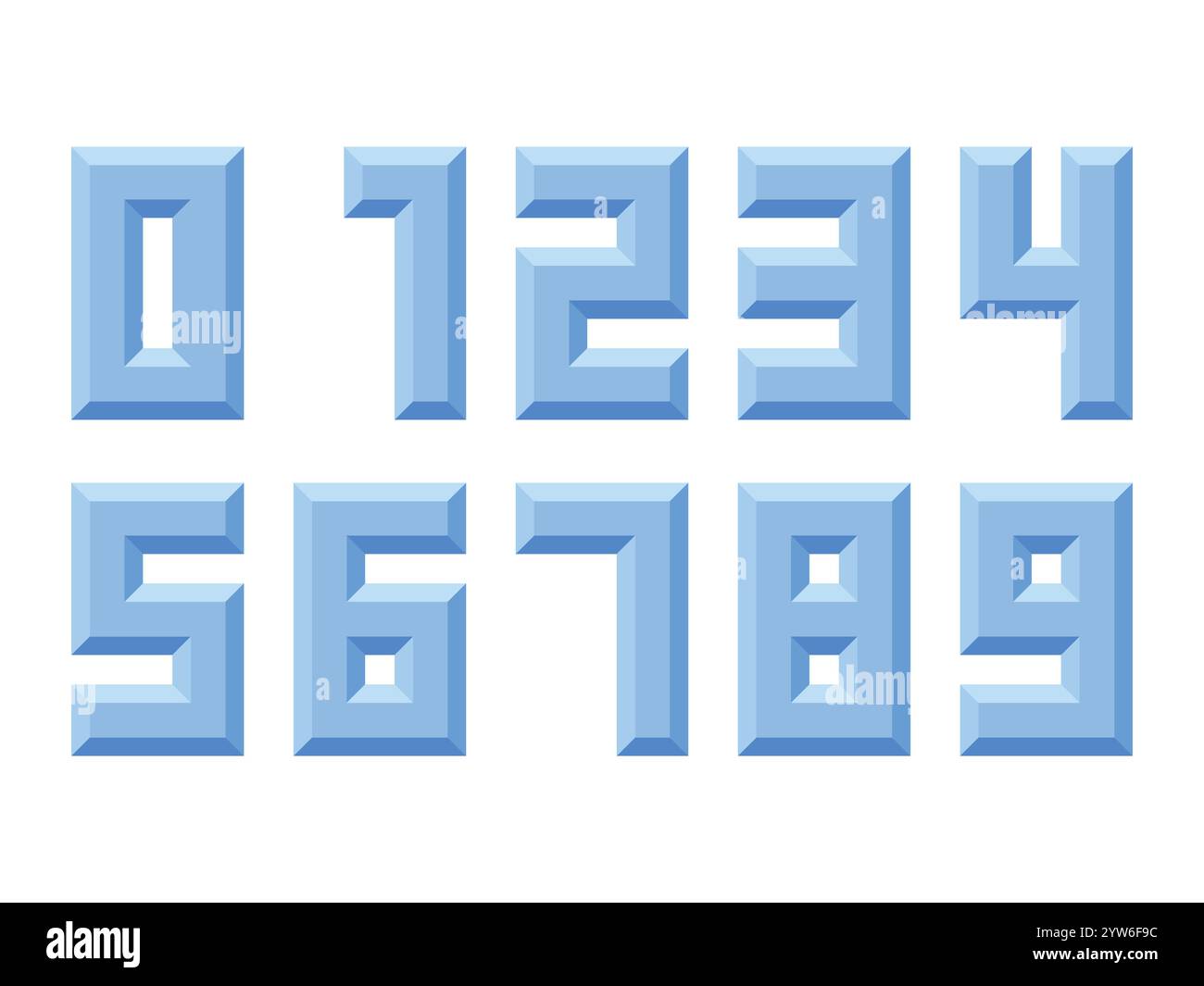 0 à 9 numéros de verre ensemble de vecteurs. 1 2 3 4 5 6 7 8 9 0 numéros de cristal de verre illustration Illustration de Vecteur