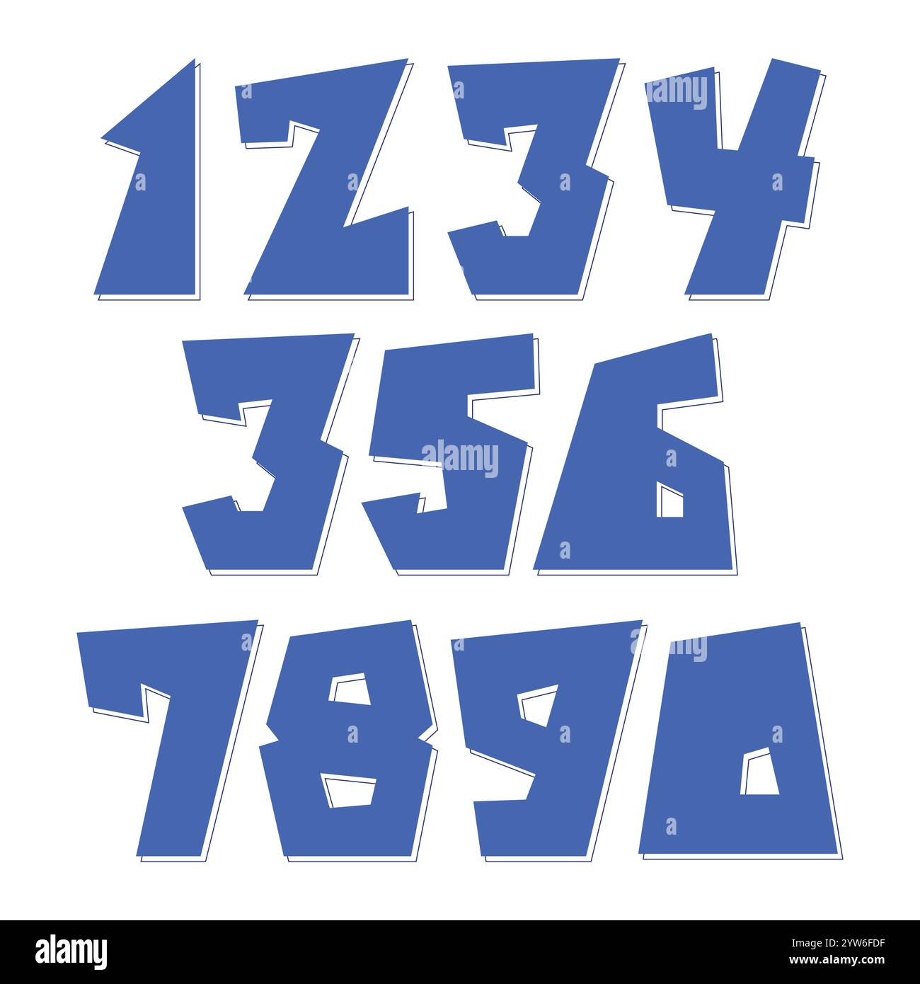 0 à 9 numéros abstraits ensemble de vecteurs. 1 2 3 4 5 6 7 8 9 0 illustration du jeu de chiffres Illustration de Vecteur