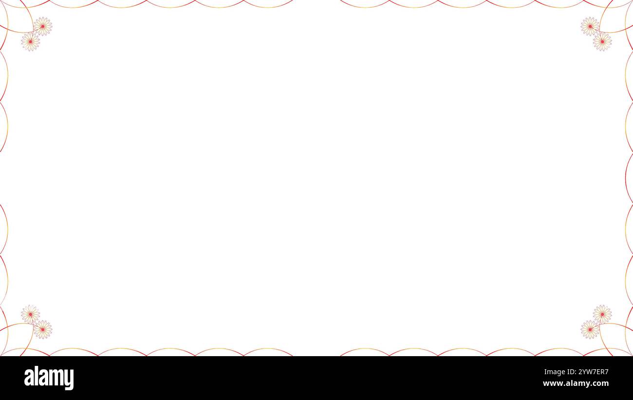 Cadre floral de fleur avec des couleurs jaune orange et fond d'espace blanc transparent Illustration de Vecteur