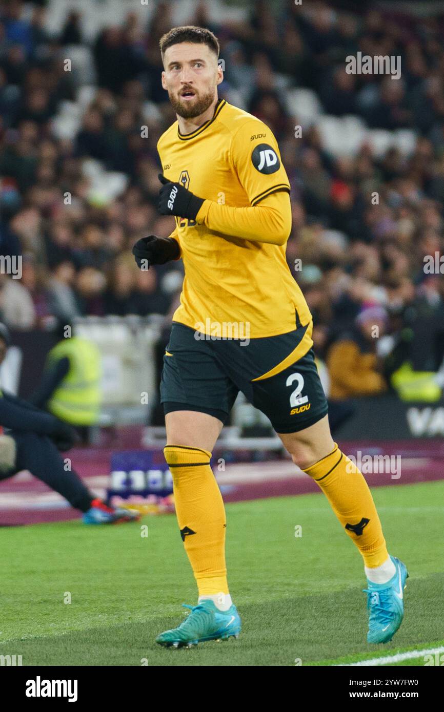 Londres, Royaume-Uni. 09th Dec, 2024. Matt Doherty des Wolverhampton Wanderers lors du match de West Ham United FC contre Wolverhampton Wanderers FC English premier League au London Stadium, Londres, Angleterre, Royaume-Uni le 9 décembre 2024 Credit : Every second Media/Alamy Live News Banque D'Images