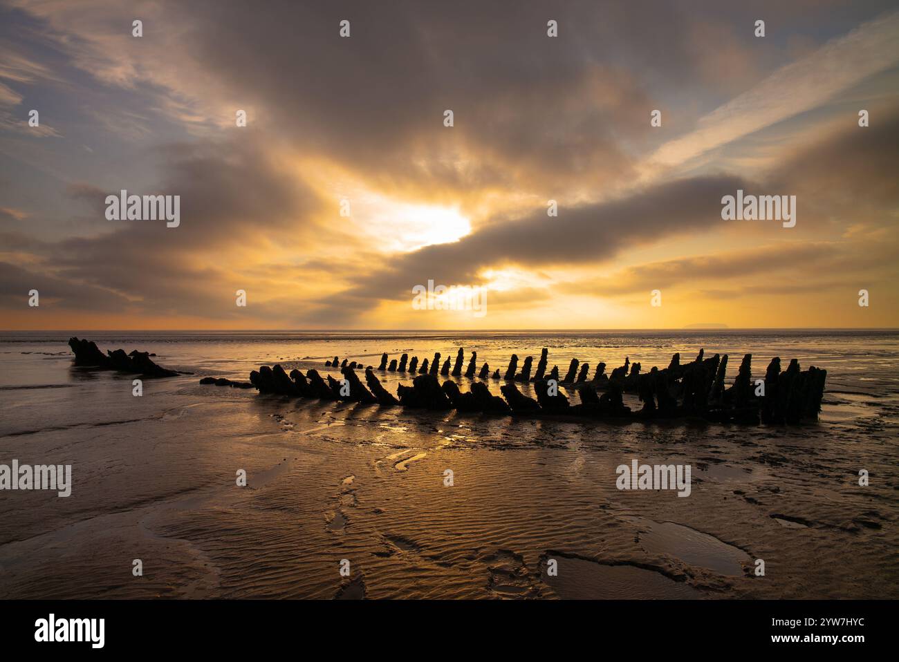 Berrow Wreck sur la côte du somerset au Royaume-Uni Banque D'Images