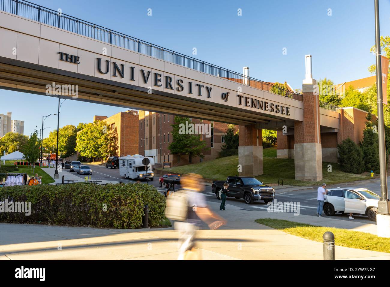 Knoxville, TN - 11 octobre 2024 : panneau de l'Université du Tennessee sur la promenade transversale sur le campus Banque D'Images