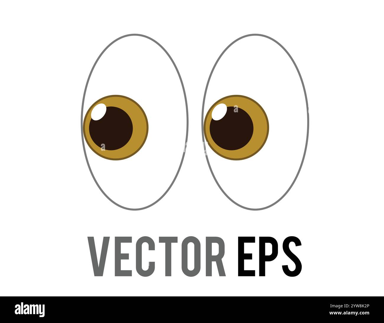 La paire isolée d'yeux pervy ou shifty icône, jetant un coup d'œil légèrement vers la gauche Illustration de Vecteur