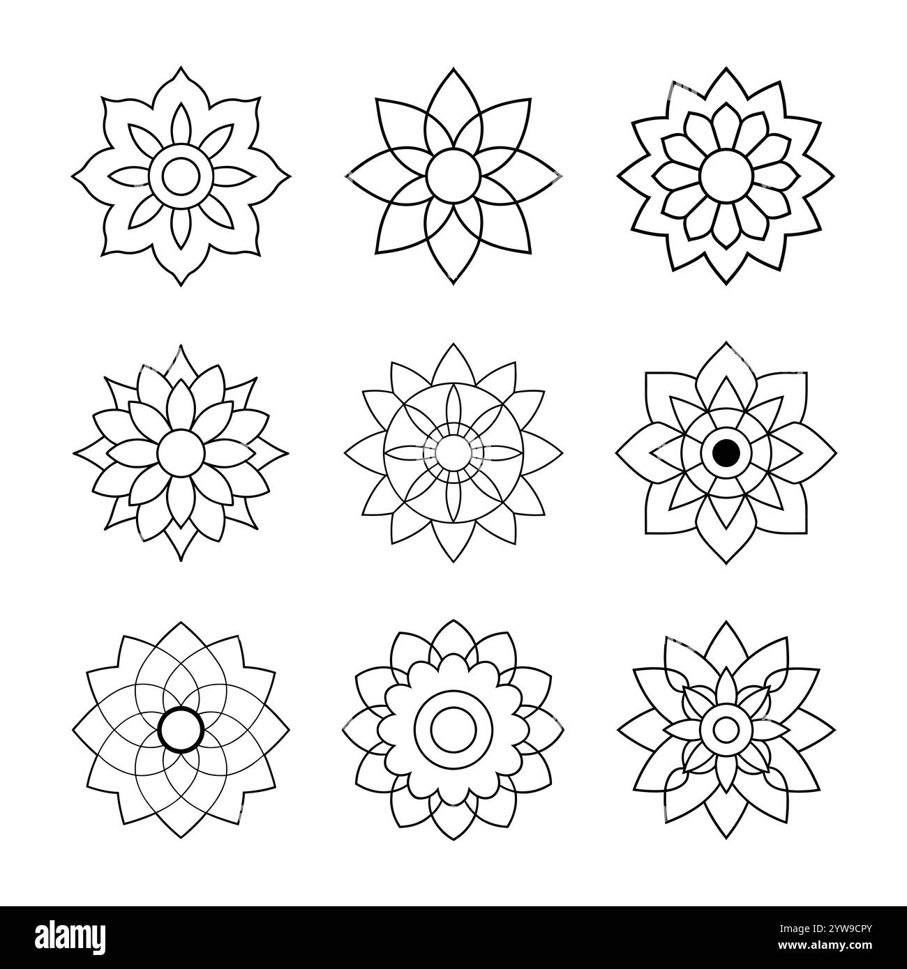 Mandala Design pour les livres de coloriage, créativité, décor, mode, papeterie, art numérique, artisanat, soulagement du stress et pleine conscience Illustration de Vecteur