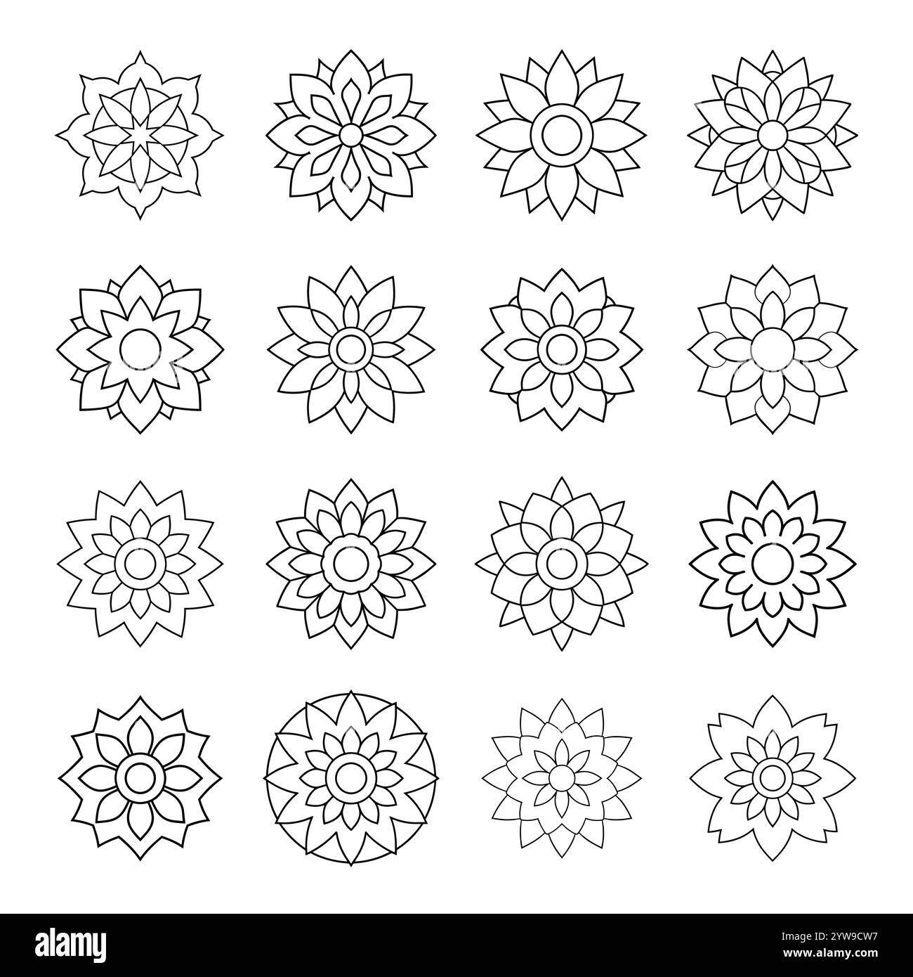 Mandala Design pour les livres de coloriage, créativité, décor, mode, papeterie, art numérique, artisanat, soulagement du stress et pleine conscience Illustration de Vecteur