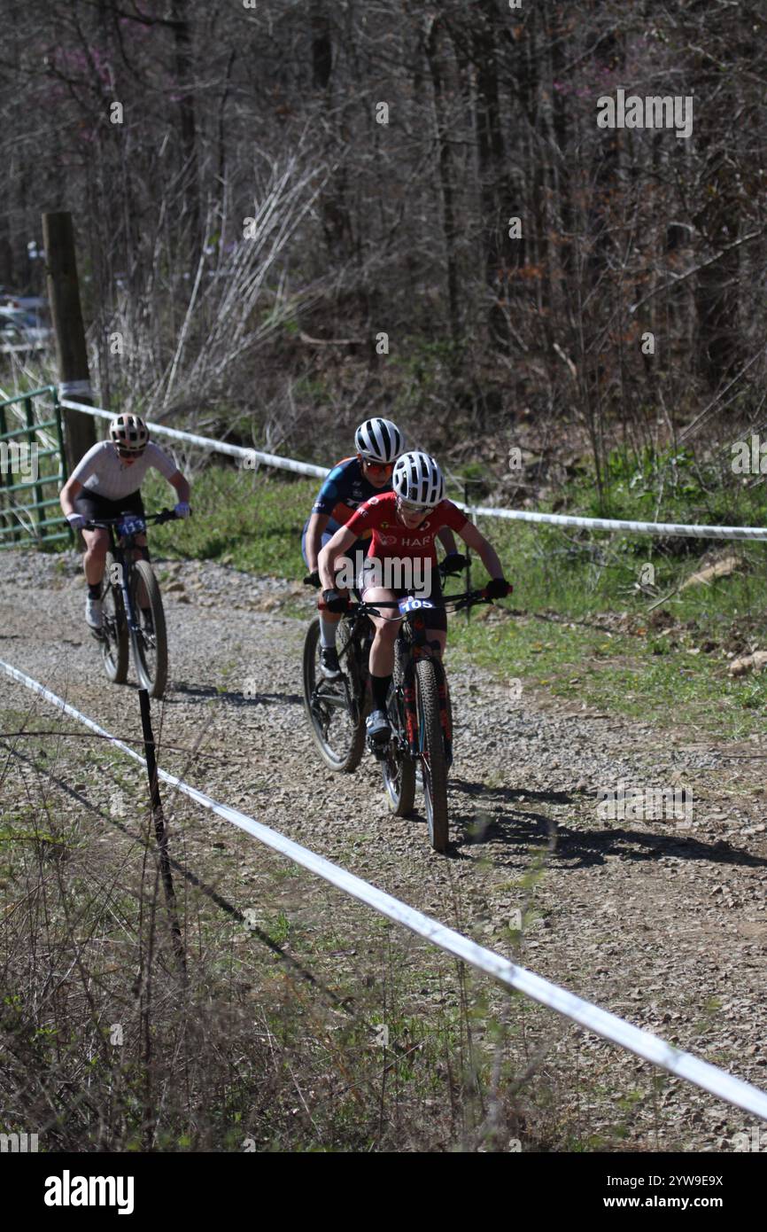 Tennessee National Mountain Bike Festival 2024 XCO Race 2024 au WindRock Bicycle Park à Oliver Springs, Tennessee, États-Unis. Banque D'Images