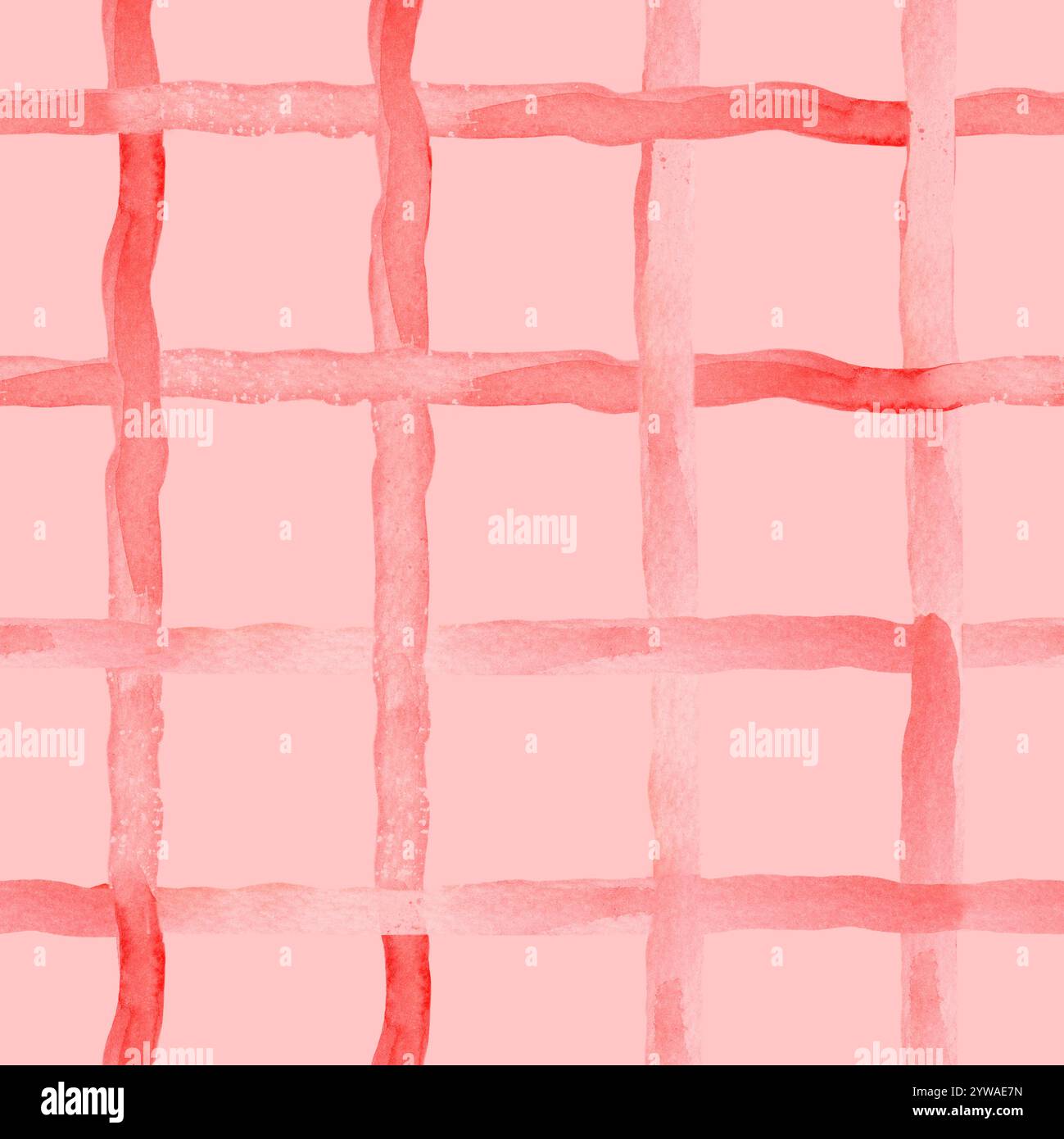 Aquarelle modèle sans couture de motif à carreaux rose avec des dégradés lumineux sur fond rose Banque D'Images