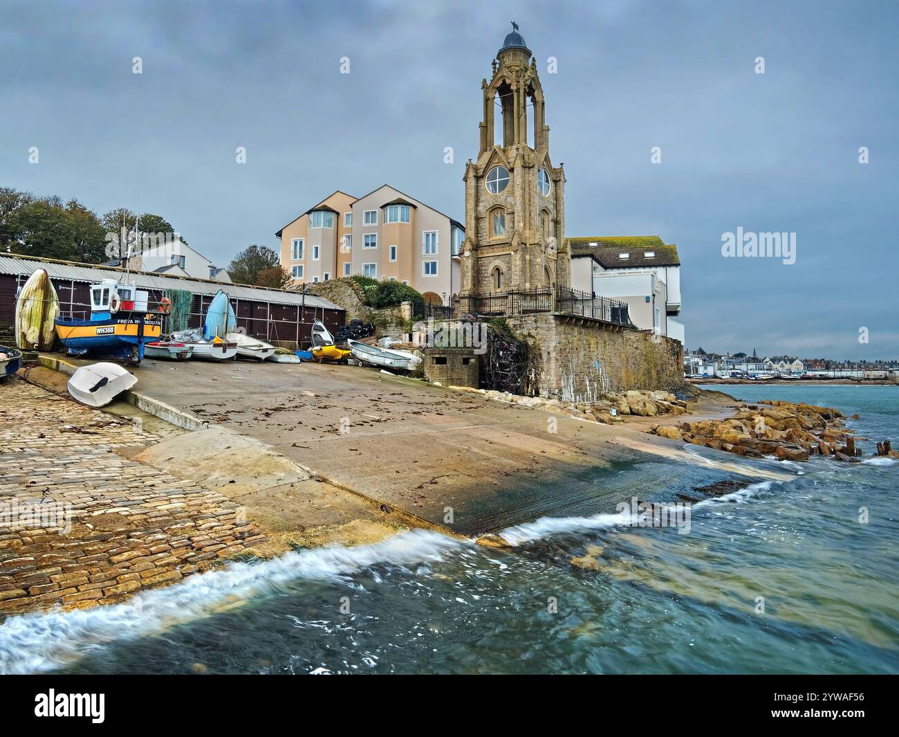 Royaume-Uni, Dorset, Swanage, Wellington Clock Tower. Banque D'Images