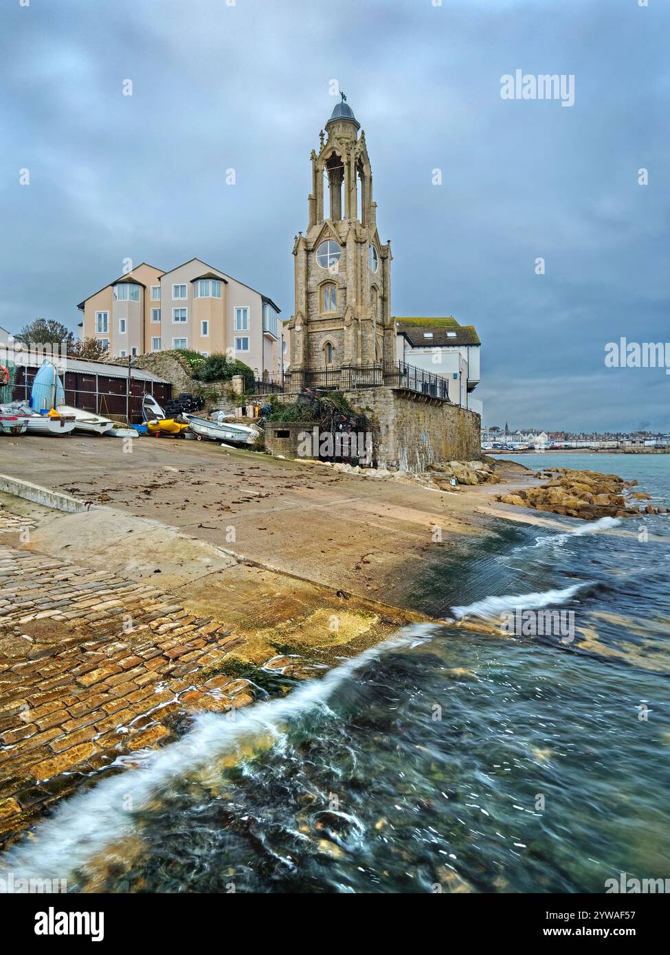 Royaume-Uni, Dorset, Swanage, Wellington Clock Tower. Banque D'Images