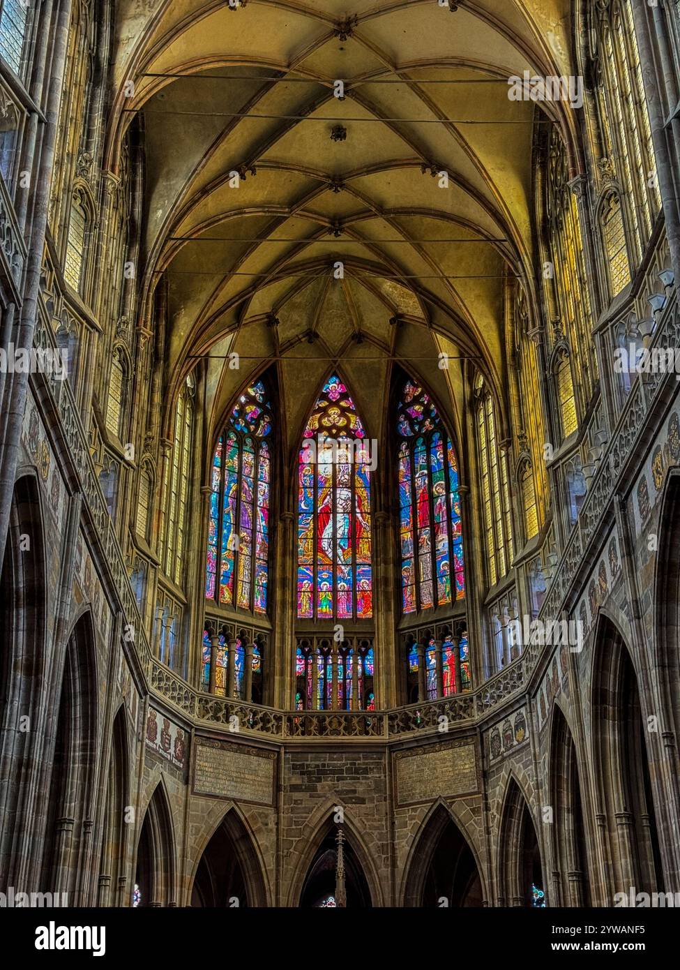 Cathédrale Vitus, Château de Prague, Prague, République tchèque, Tchéquie. Banque D'Images