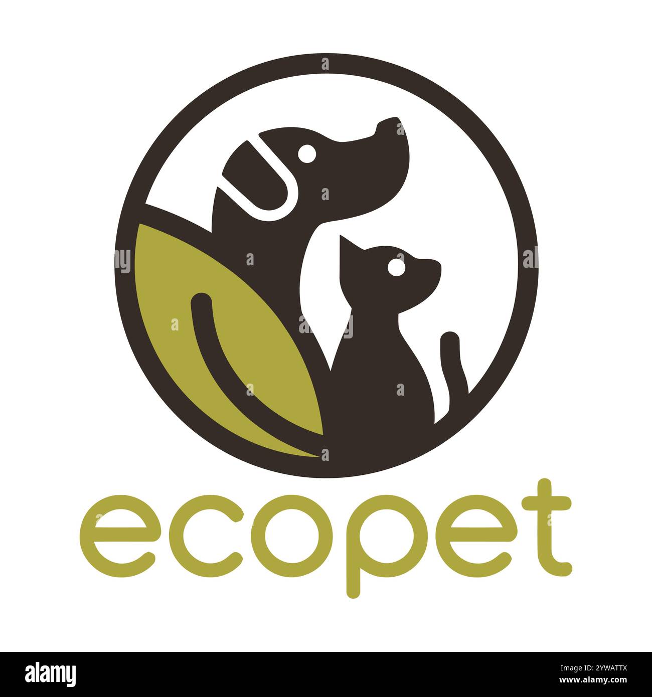 Logo Eco Pet | Design de logo durable et inspiré de la nature pour les marques Green Pet - parfait pour la marque de produits écologiques pour animaux de compagnie Illustration de Vecteur