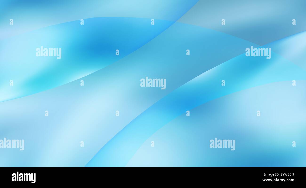 Papier peint abstrait avec des formes lisses translucides bleu turquoise. Arrière-plan graphique Banque D'Images