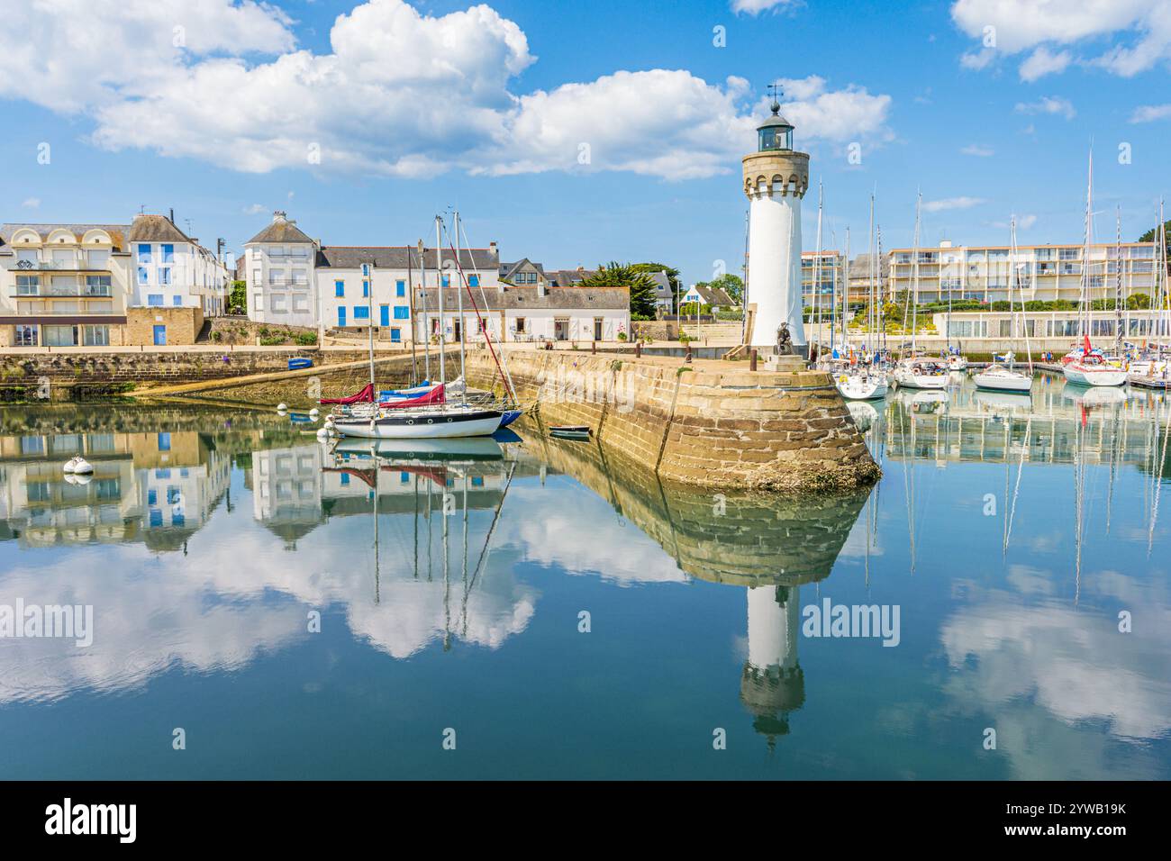 Vieux port de Haliguen sur la presqu'île de Quibreon, Bretagne, France Banque D'Images