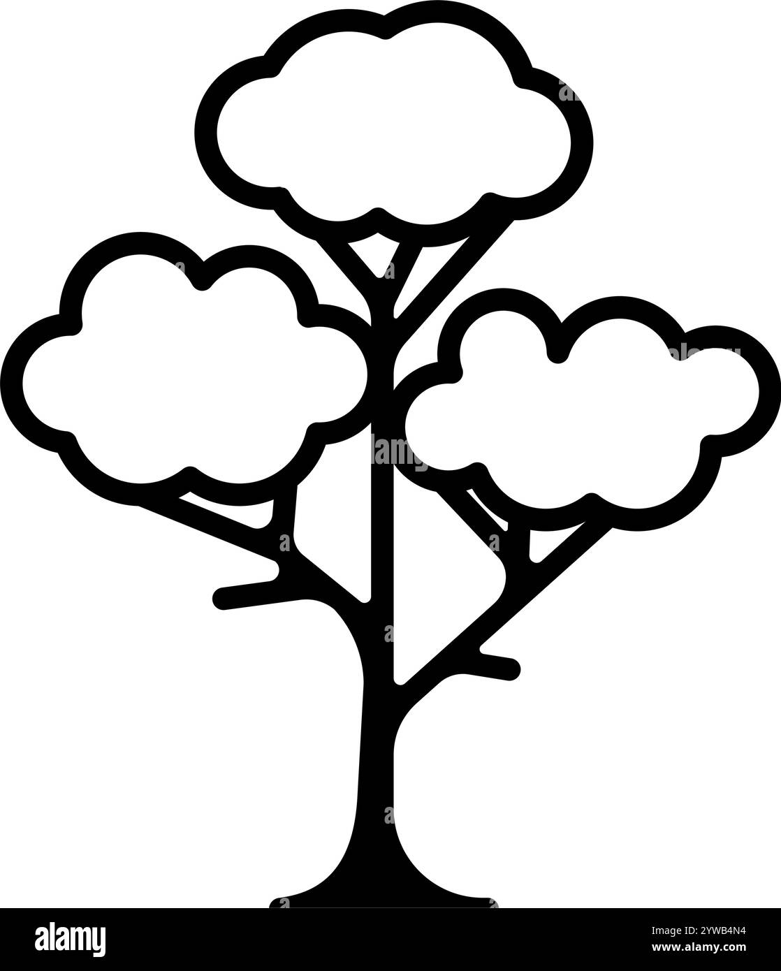 Illustration du contour du symbole de l'icône de l'arbre Illustration de Vecteur