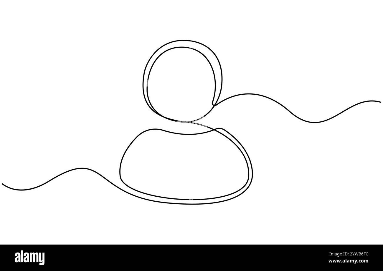 Simple dessin d'une ligne Contactez-nous concept d'icône Illustration de Vecteur