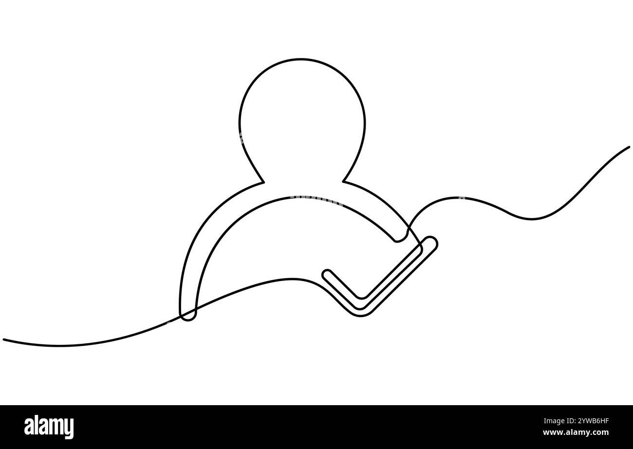 Simple dessin d'une ligne Contactez-nous concept d'icône Illustration de Vecteur