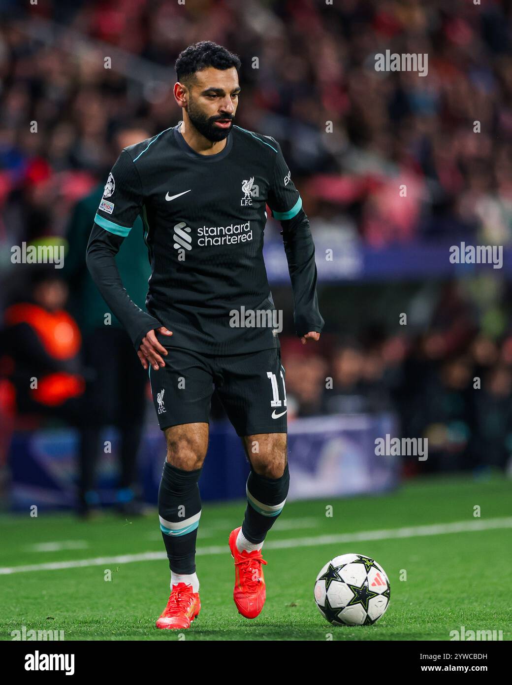 Gérone, Espagne. 10 décembre 2024. Gérone, Espagne, 22 octobre 2024 : Mohamed Salah Hamed Mahrous Ghaly (11 Liverpool FC) en action lors du match de football de l'UEFA Champions League entre Girona FC et Liverpool FC au stade Montilivi de Gérone, Espagne (Judit Cartiel/SPP) crédit : SPP Sport Press photo. /Alamy Live News Banque D'Images