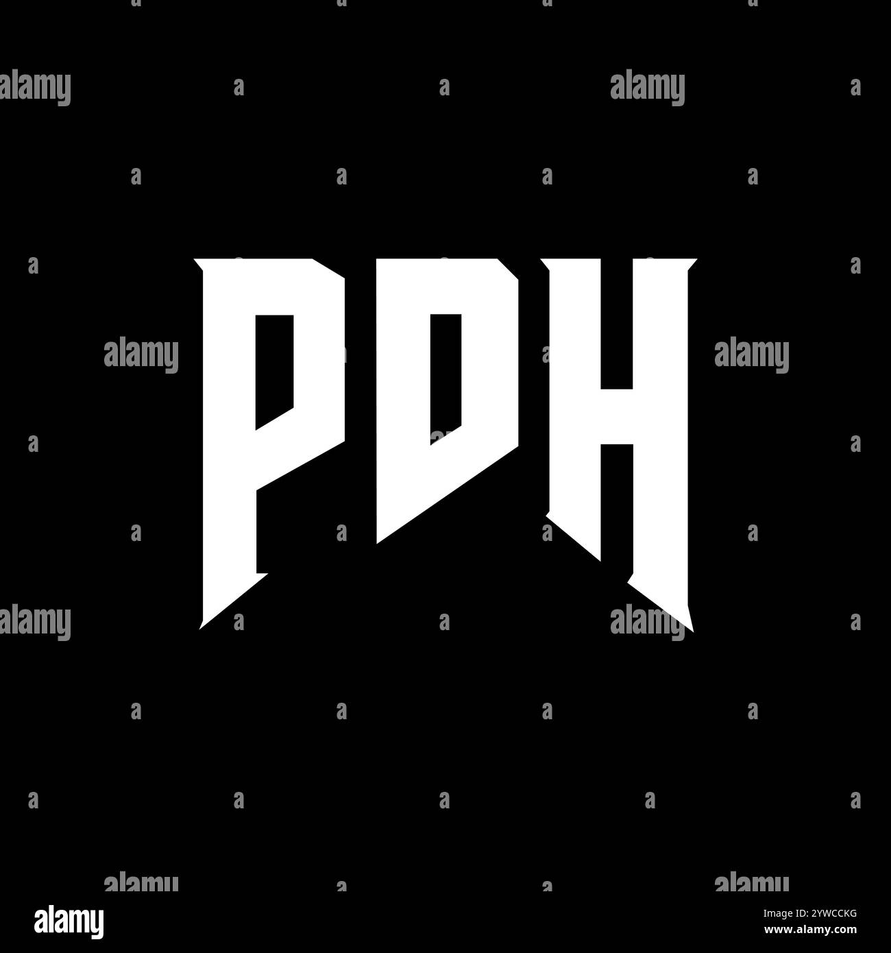 Conception de logo de lettre PDH pour la société de technologie. Logo ...
