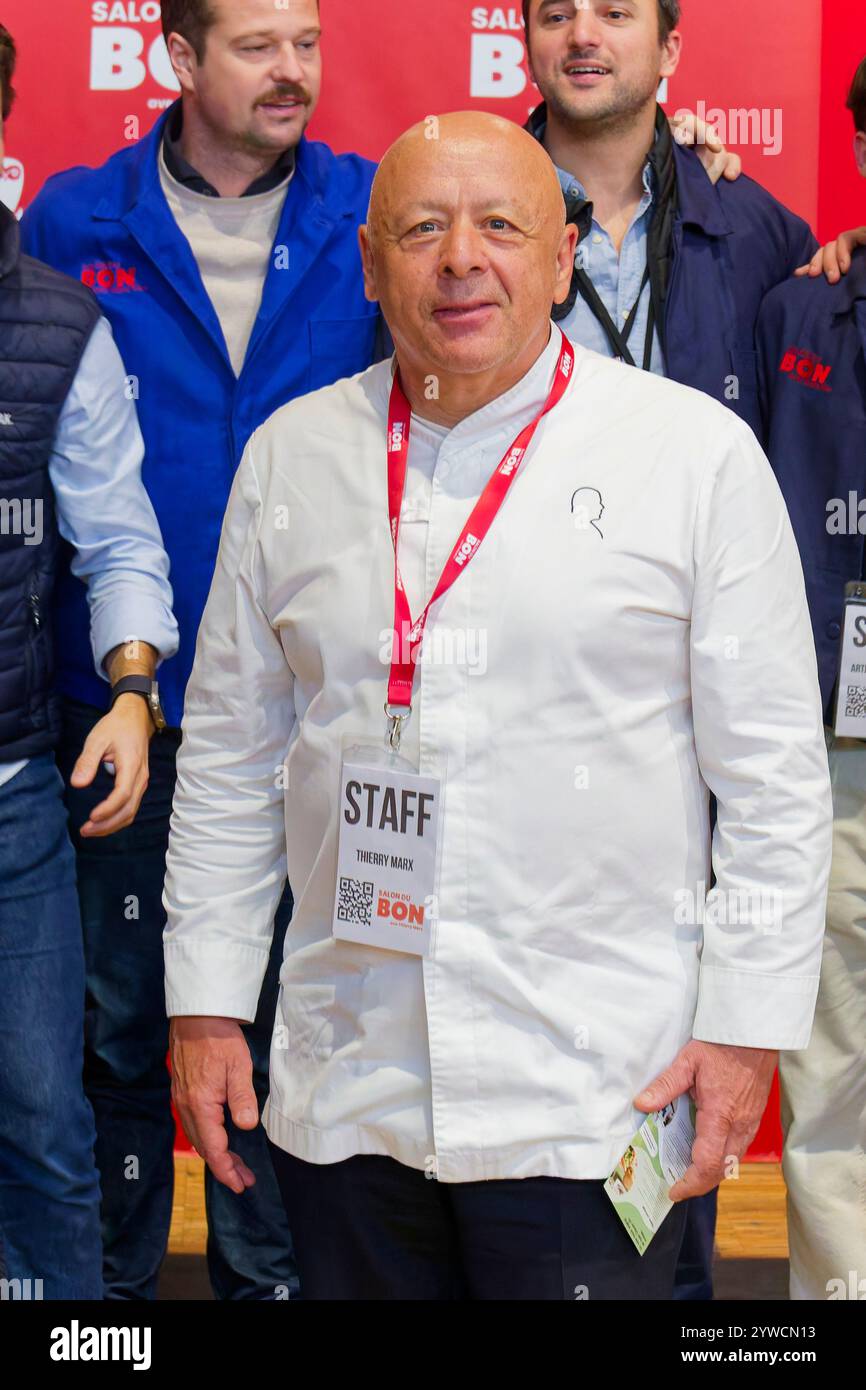 Paris, France. 10 novembre 2024. Chef étoilé Thierry Marx au salon du bon de la Grande Halle de la Villette le 10 novembre 2024 à Paris. Banque D'Images