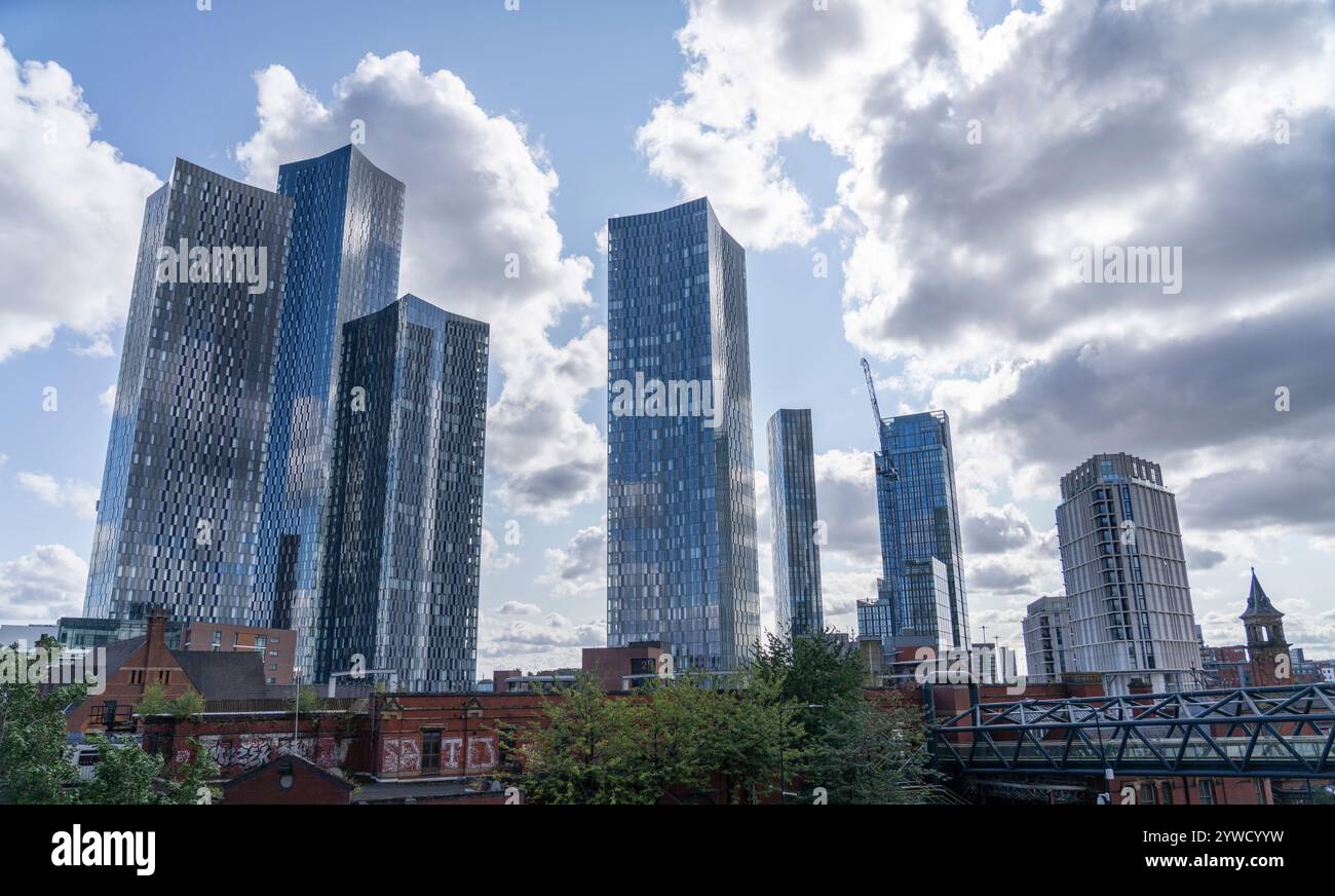 Quartier des gratte-ciel de Great Jackson Street, gratte-ciel de Deansgate Square, Castlefield, centre de Manchester, Angleterre, Royaume-Uni Banque D'Images