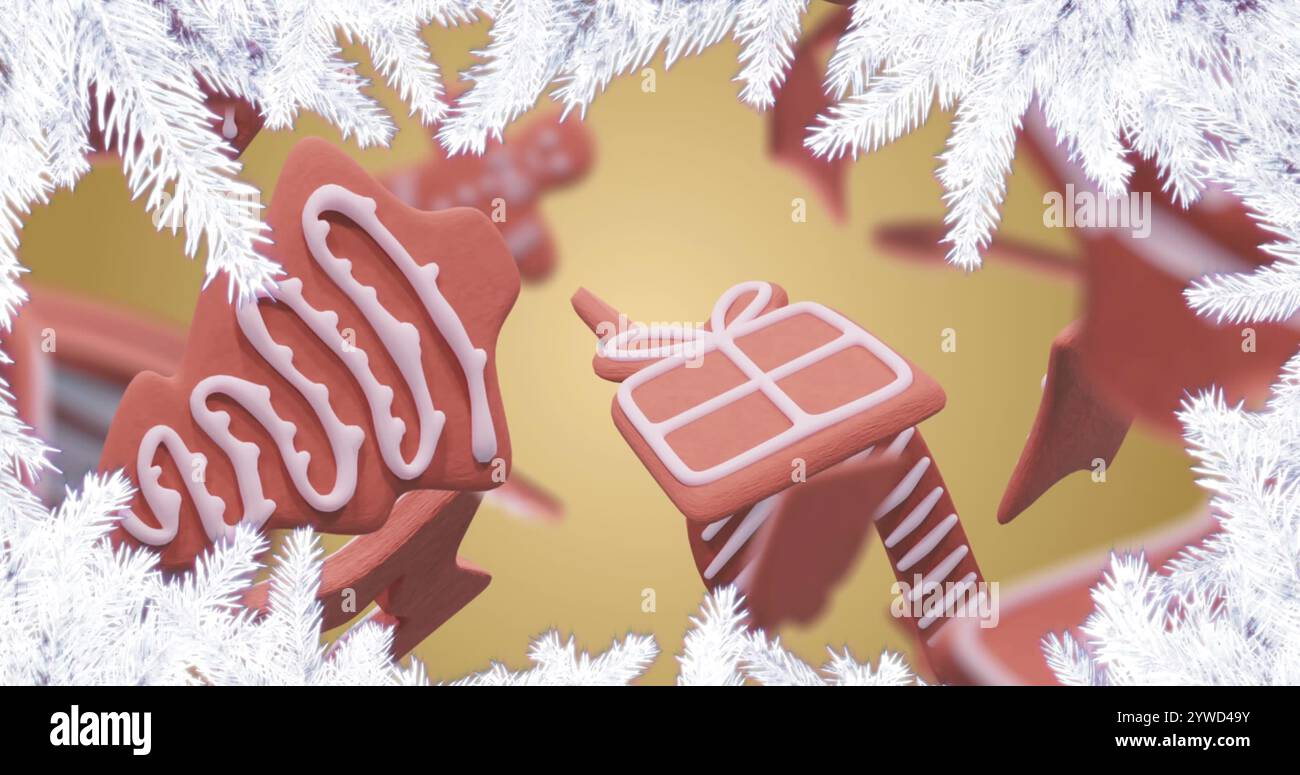 Image d'un sapin sur du pain au gingembre Banque D'Images