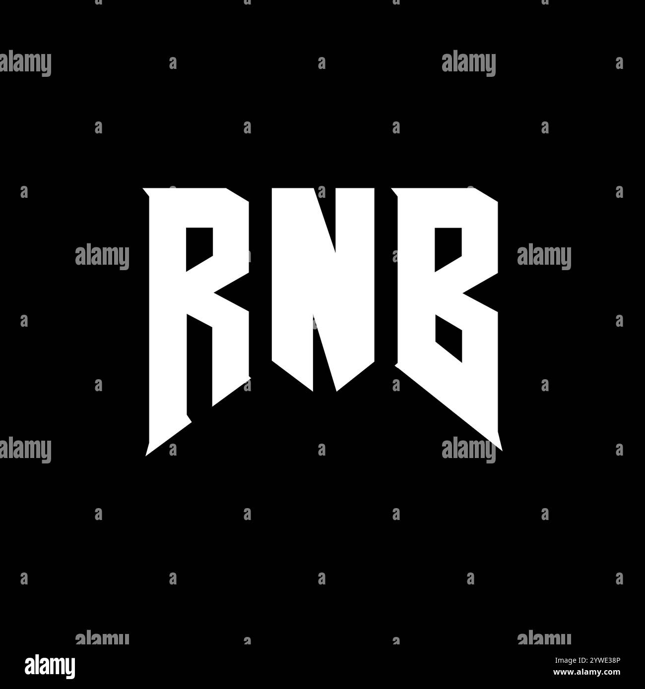 Conception de logo de lettre RNB pour la société de technologie. Combinaison de couleurs noir et blanc de conception de logo RNB. Logo RNB, vecteur RNB, conception RNB, icône RNB, alph RNB Illustration de Vecteur