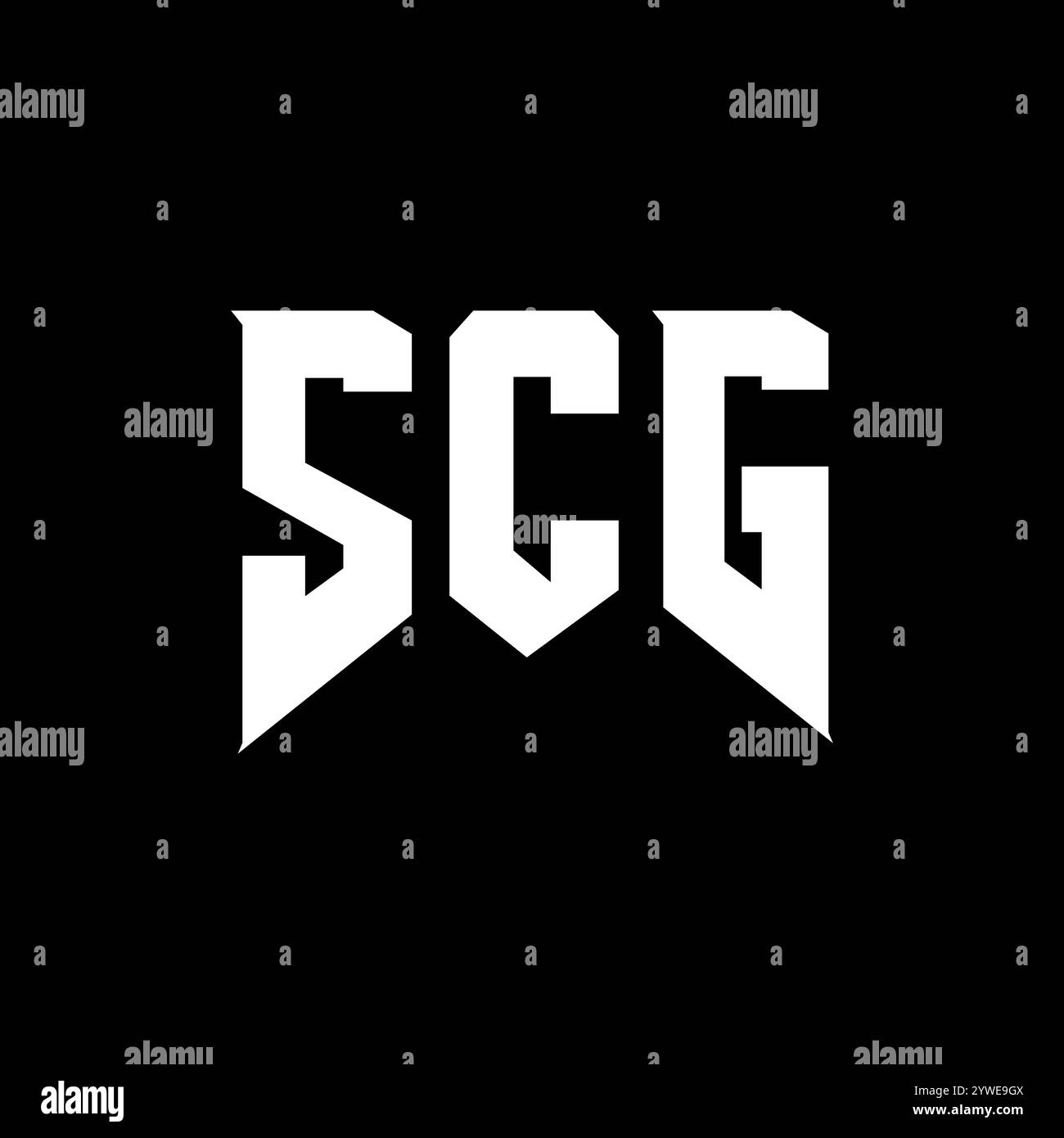 Conception de logo de lettre SCG pour la société de technologie. Combinaison de couleurs noir et blanc de conception de logo SCG. Logo SCG, vecteur SCG, conception SCG, icône SCG, alph SCG Illustration de Vecteur