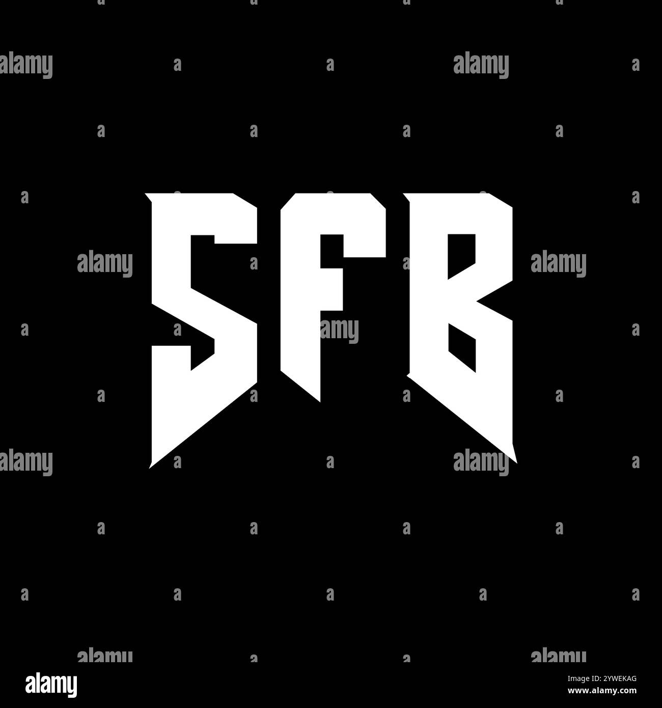 Conception de logo de lettre SFB pour la société de technologie. Combinaison de couleurs noir et blanc de conception de logo SFB. Logo SFB, vecteur SFB, conception SFB, icône SFB, SFB alph Illustration de Vecteur