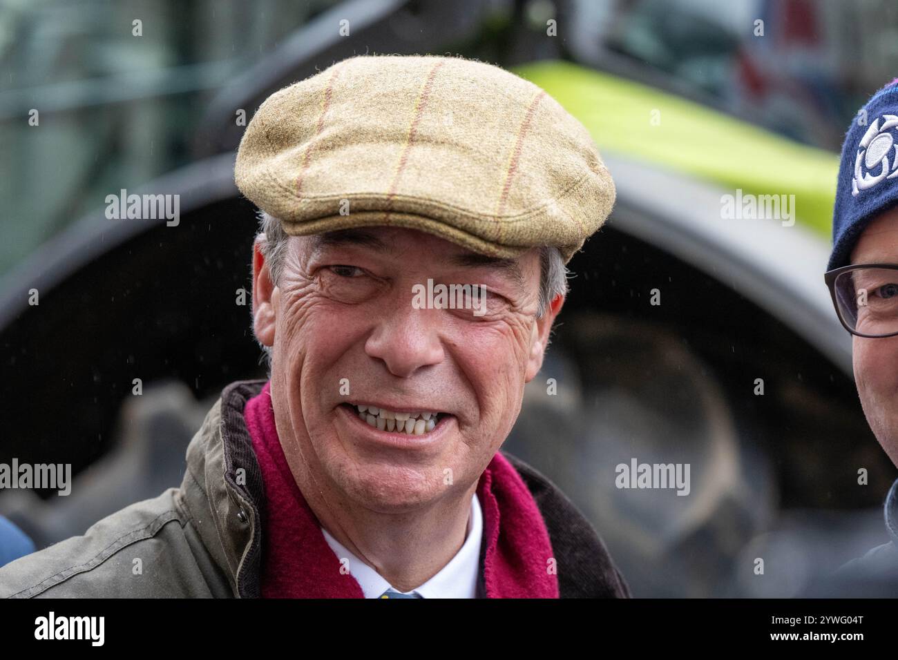 Londres les agriculteurs britanniques protestent à Westminster contre les changements dans les droits de succession. Photo Nigel Farage crédit : Ian Davidson/Alamy Live News Banque D'Images