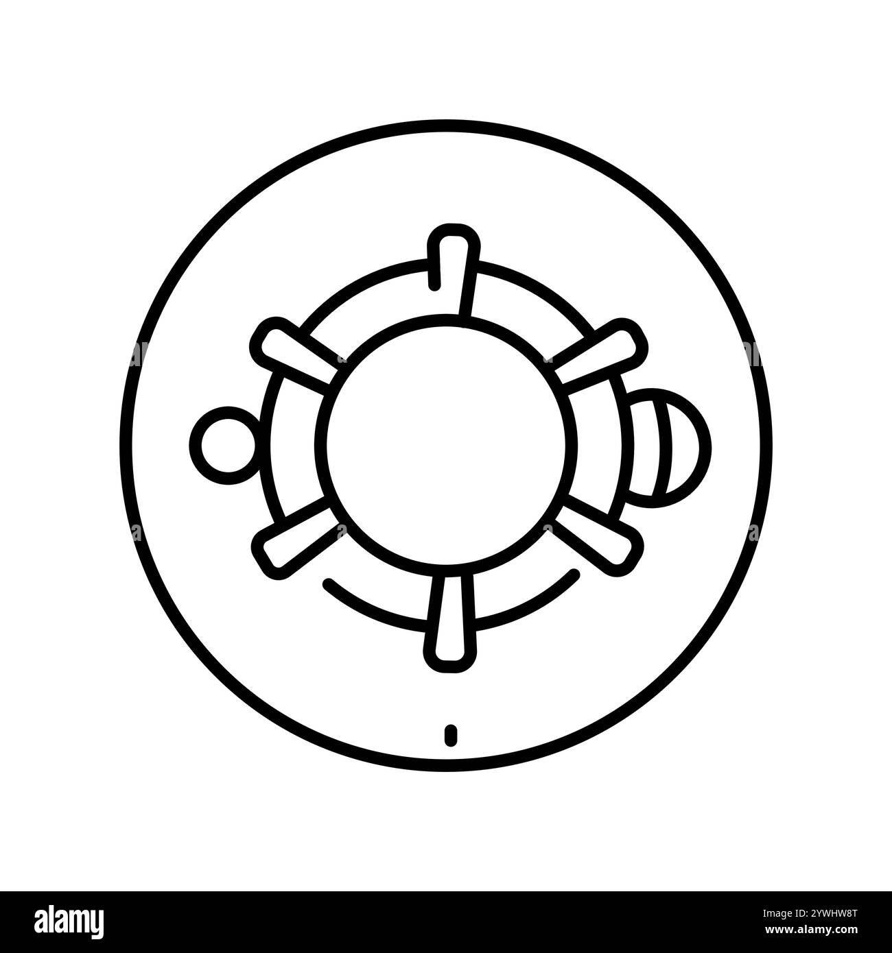 Icône de ligne noire du détecteur de chaleur. Elément isolé par vecteur. Contour modifiable. Illustration de Vecteur