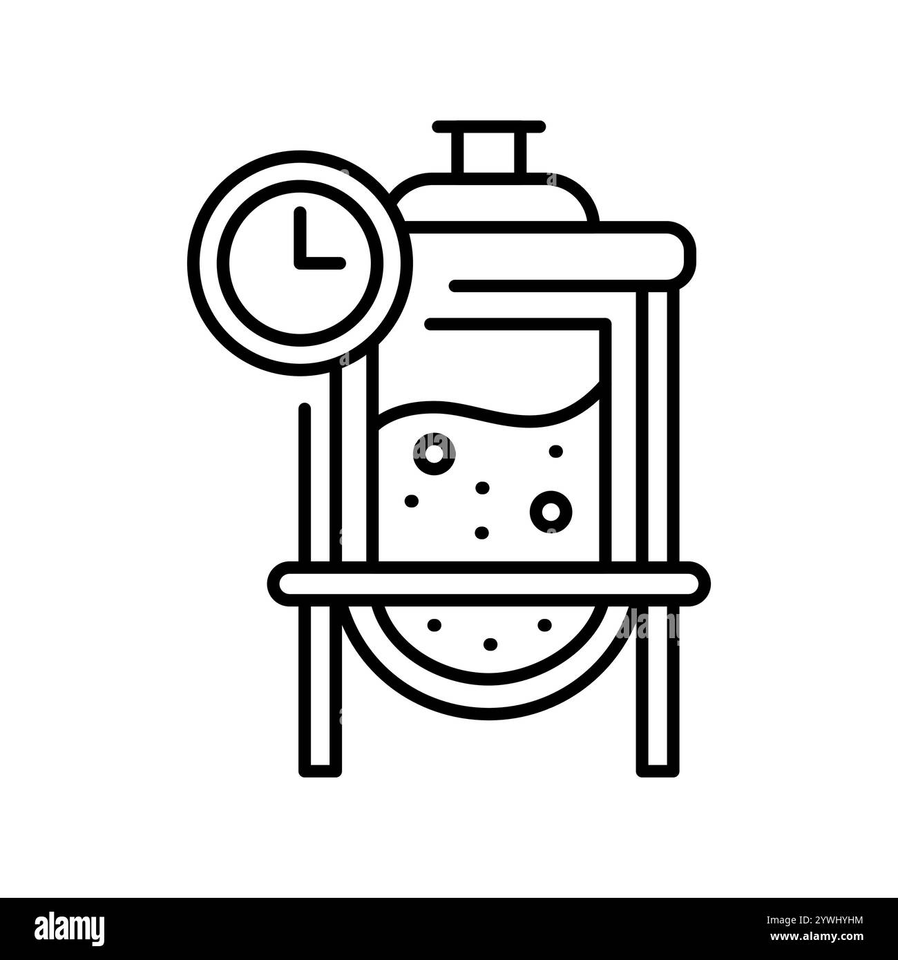 Icône de ligne noire de fermentation biotechnologique. Elément isolé par vecteur. Contour modifiable. Illustration de Vecteur