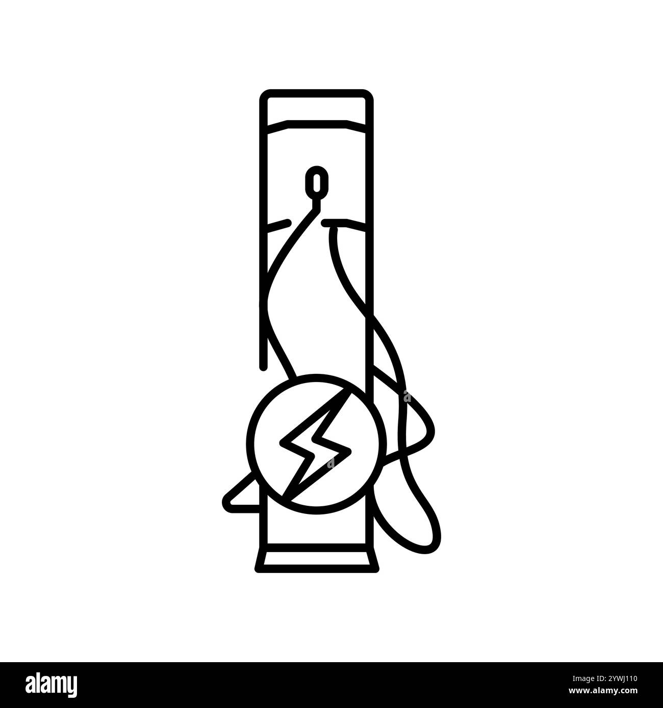 Icône de ligne noire de l'infrastructure de charge. Elément isolé par vecteur. Contour modifiable. Illustration de Vecteur