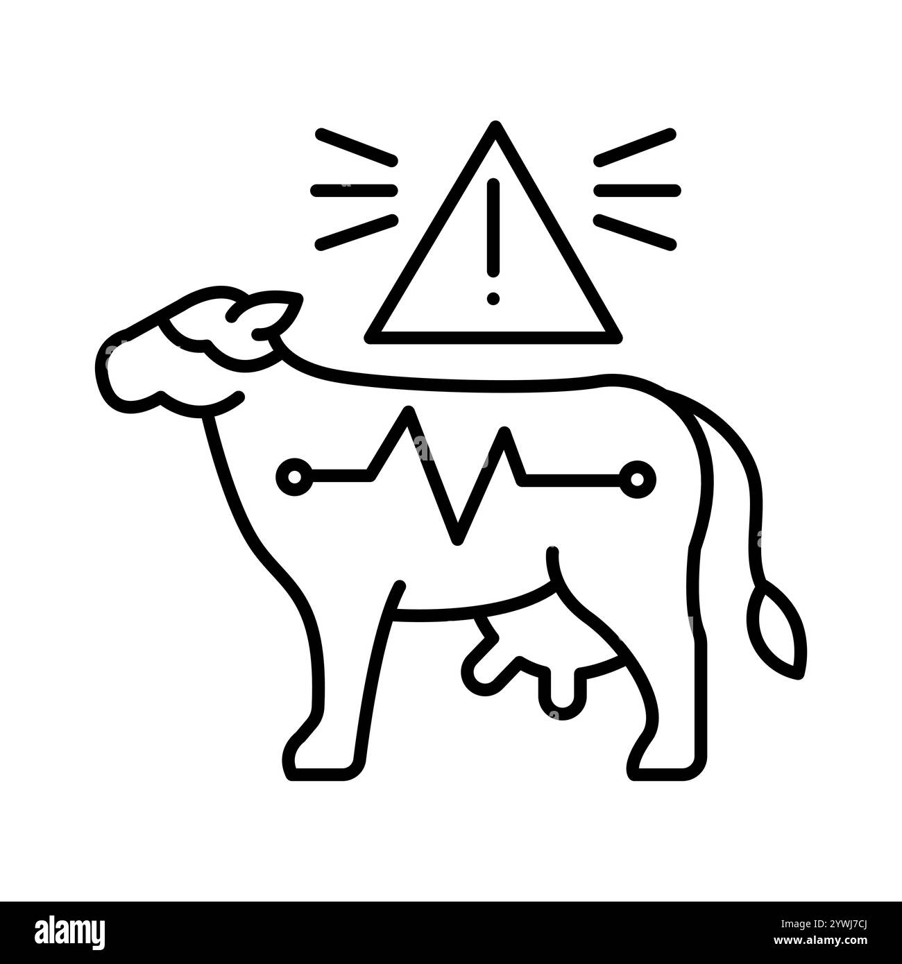 Systèmes d'alerte précoce pour l'icône de ligne noire de ferme. Elément isolé par vecteur. Contour modifiable. Illustration de Vecteur