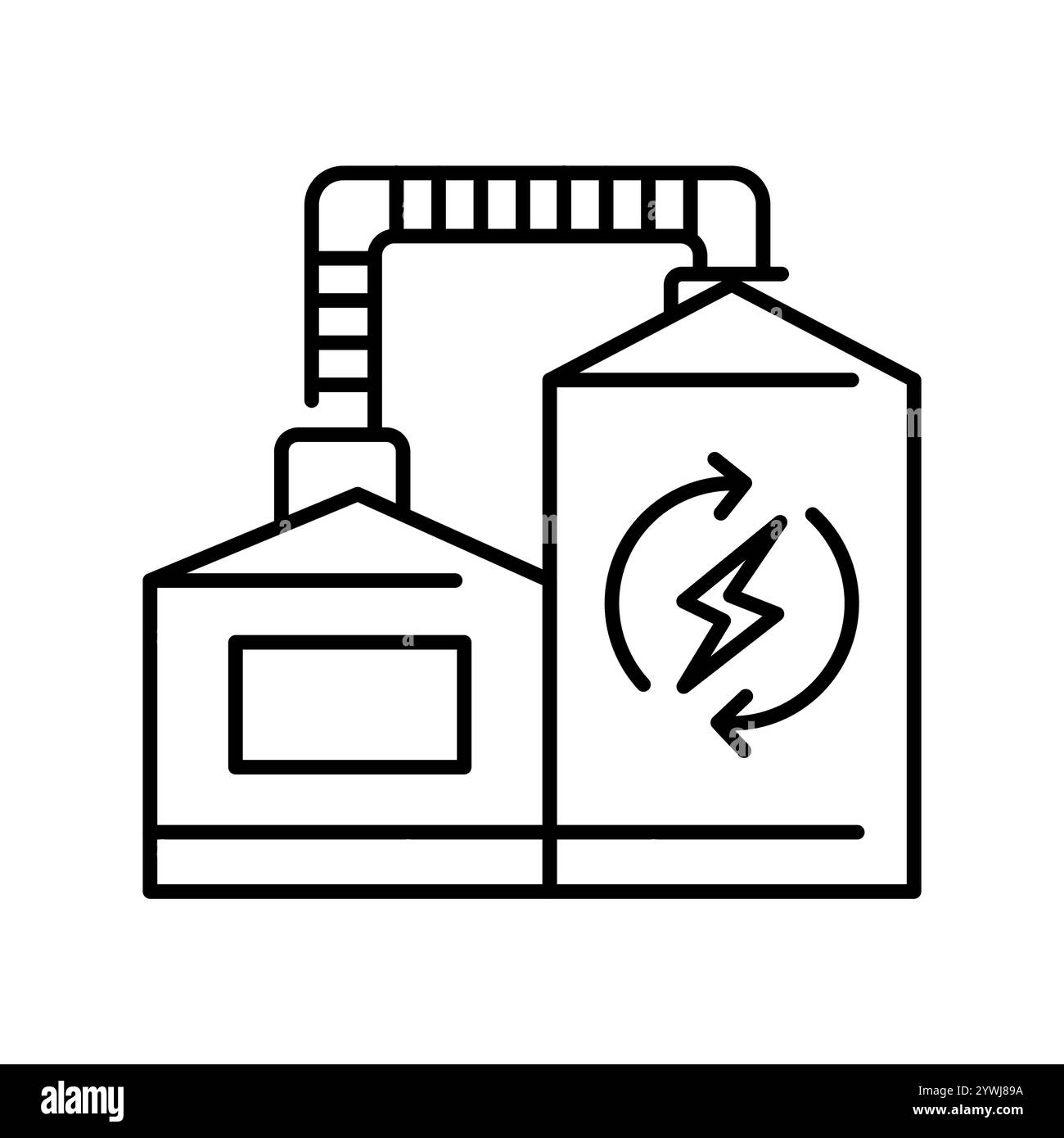Icône de ligne noire biogaz. Elément isolé par vecteur. Contour modifiable. Illustration de Vecteur