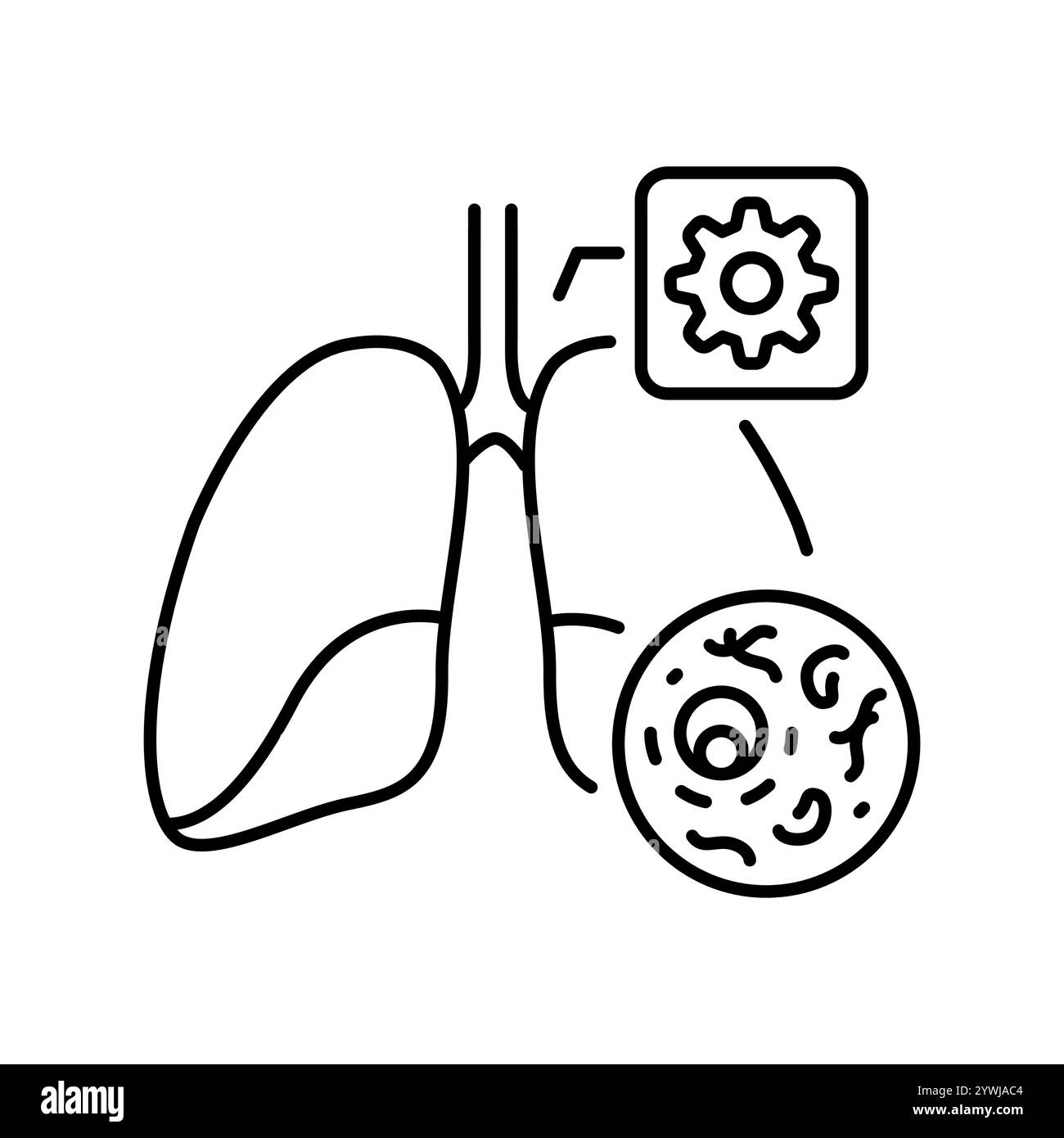 Icône de ligne noire d'organe hybride. Elément isolé par vecteur. Contour modifiable. Illustration de Vecteur