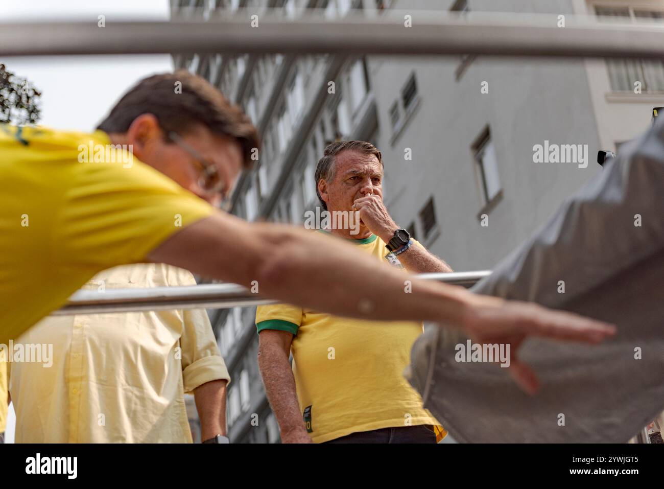 L'ancien président Jair Bolsonaro était sur l'avenue Paulista le samedi 7 septembre pour célébrer l'indépendance du Brésil et soutenir les candidats alliés Banque D'Images