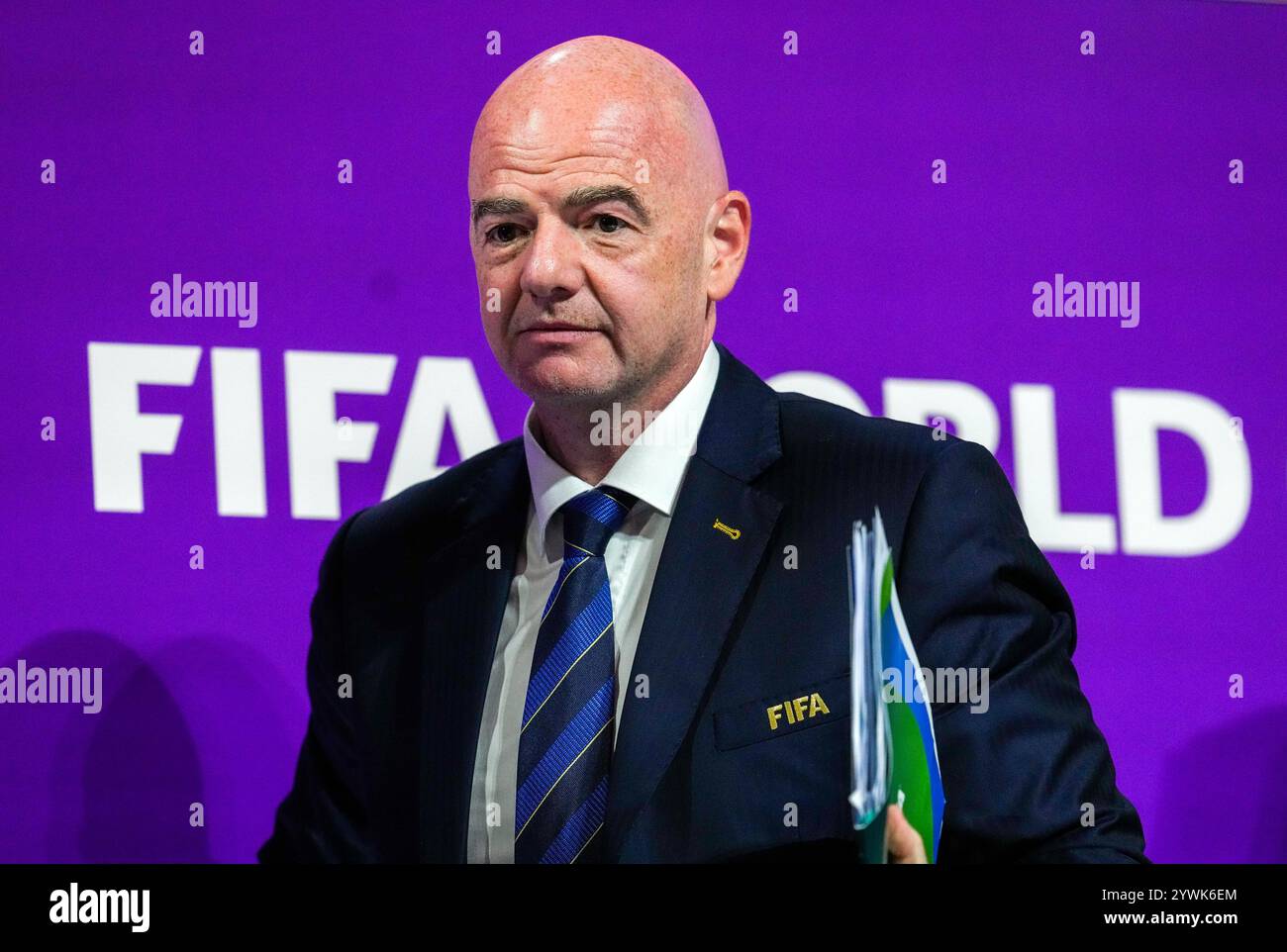 Photo du 16-12-2022 du président de la FIFA Gianni Infantino. L’Arabie saoudite accueillera la Coupe du monde 2034, l’Espagne, le Portugal et le Maroc confirmés comme principaux co-organisateurs du tournoi 2030, a annoncé la FIFA. Date d'émission : mercredi 11 décembre 2024. Banque D'Images