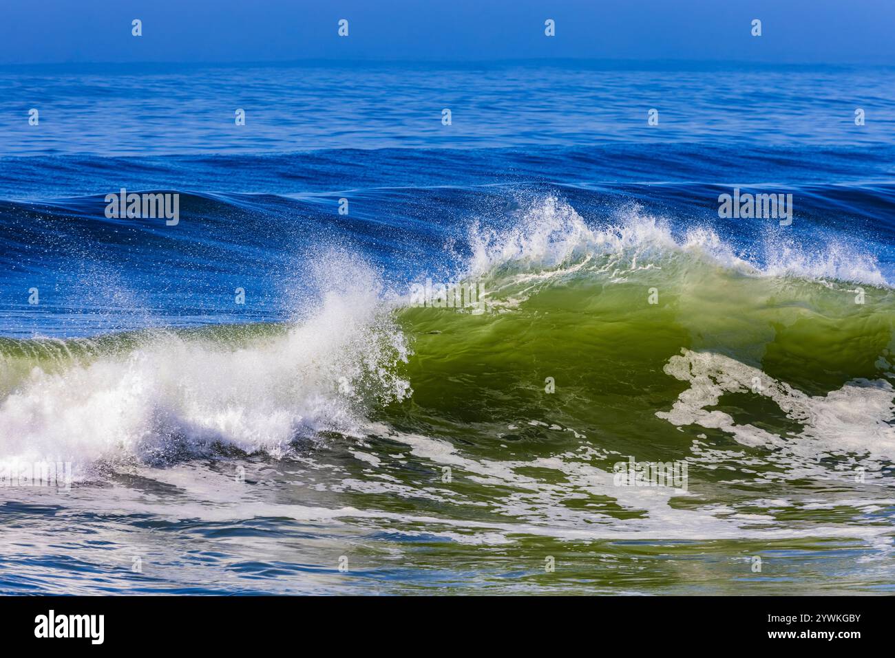 Les vagues de l'océan Pacifique qui roulent et s'écrasent le long de la côte de l'Oregon vues depuis Strawberry Hill Wayside, Oregon, États-Unis Banque D'Images
