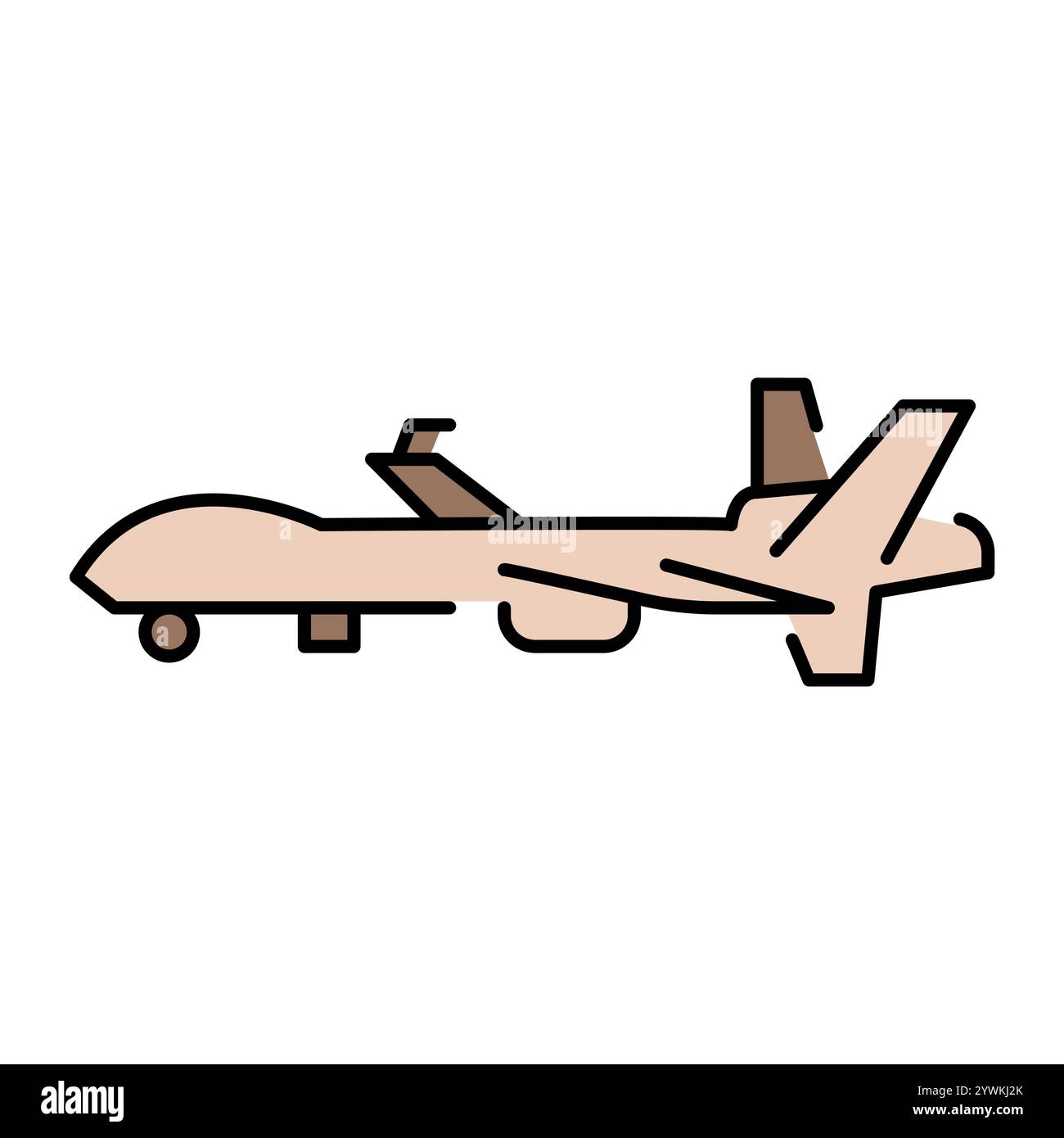 Icône de couleur de ligne de faucheuse MQ-9 (USA). Attaque UAV pour des opérations de reconnaissance et de combat. Signez pour la page Web, l'application mobile, le bouton, le logo. Vecteur isolé bu Illustration de Vecteur