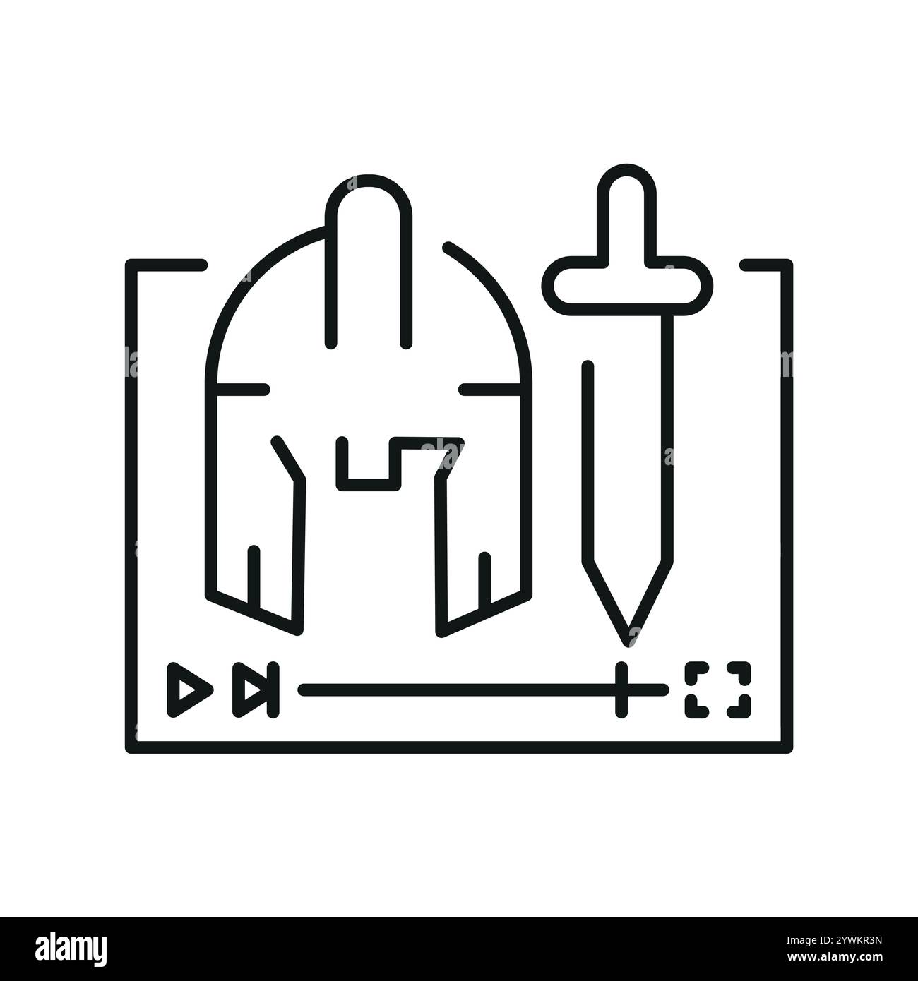 Icône noire de ligne de genre historique. Signez pour la page Web, l'application mobile, le bouton, le logo. Bouton isolé de vecteur. Contour modifiable. Illustration de Vecteur