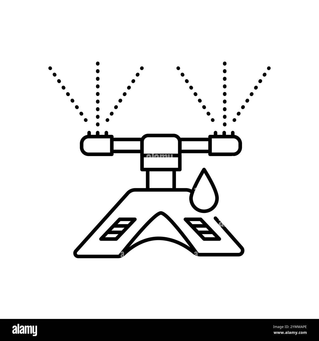 Icône de couleur de la ligne du système d'irrigation. Signez pour la page Web, l'application mobile, le bouton, le logo. Bouton isolé de vecteur. Contour modifiable. Illustration de Vecteur