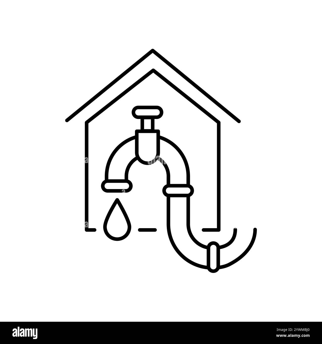 Icône de couleur de la conduite d'alimentation en eau. Signez pour la page Web, l'application mobile, le bouton, le logo. Bouton isolé de vecteur. Contour modifiable. Illustration de Vecteur