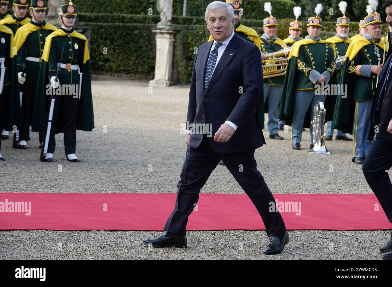 Italie, Rome, 11 décembre 2024 : visite d'État en Italie des royaux espagnols. Le premier ministre italien les reçoit à la Villa Pamphili, sur la photo Antonio Tajani, vice-président du Conseil et ministre des Affaires étrangères photo © Stefano Carofei/Sintesi/Alamy Live News Banque D'Images