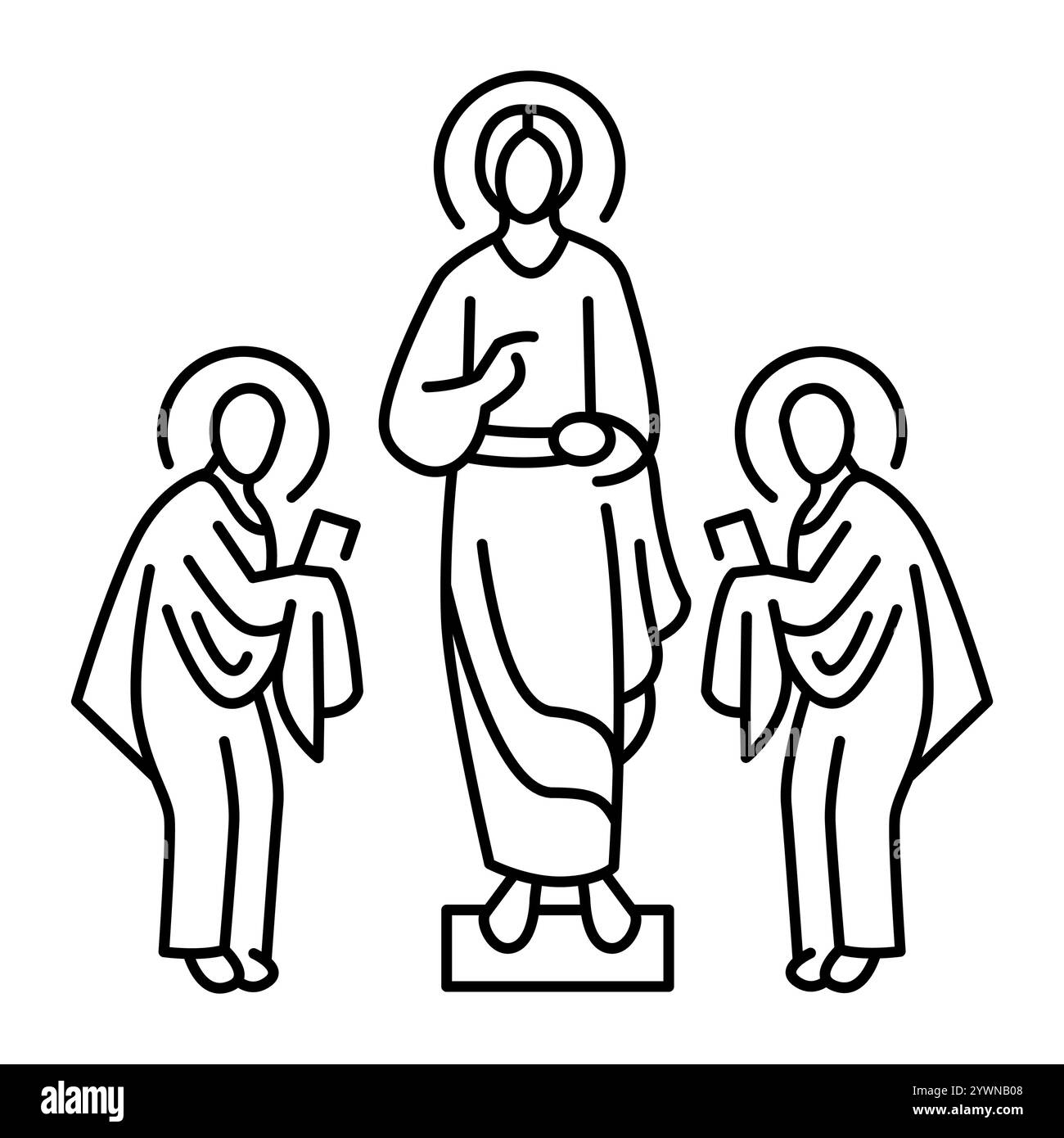 L'icône de ligne noire Fête de la Transfiguration. Concept de vacances chrétiennes. Contour modifiable Illustration de Vecteur