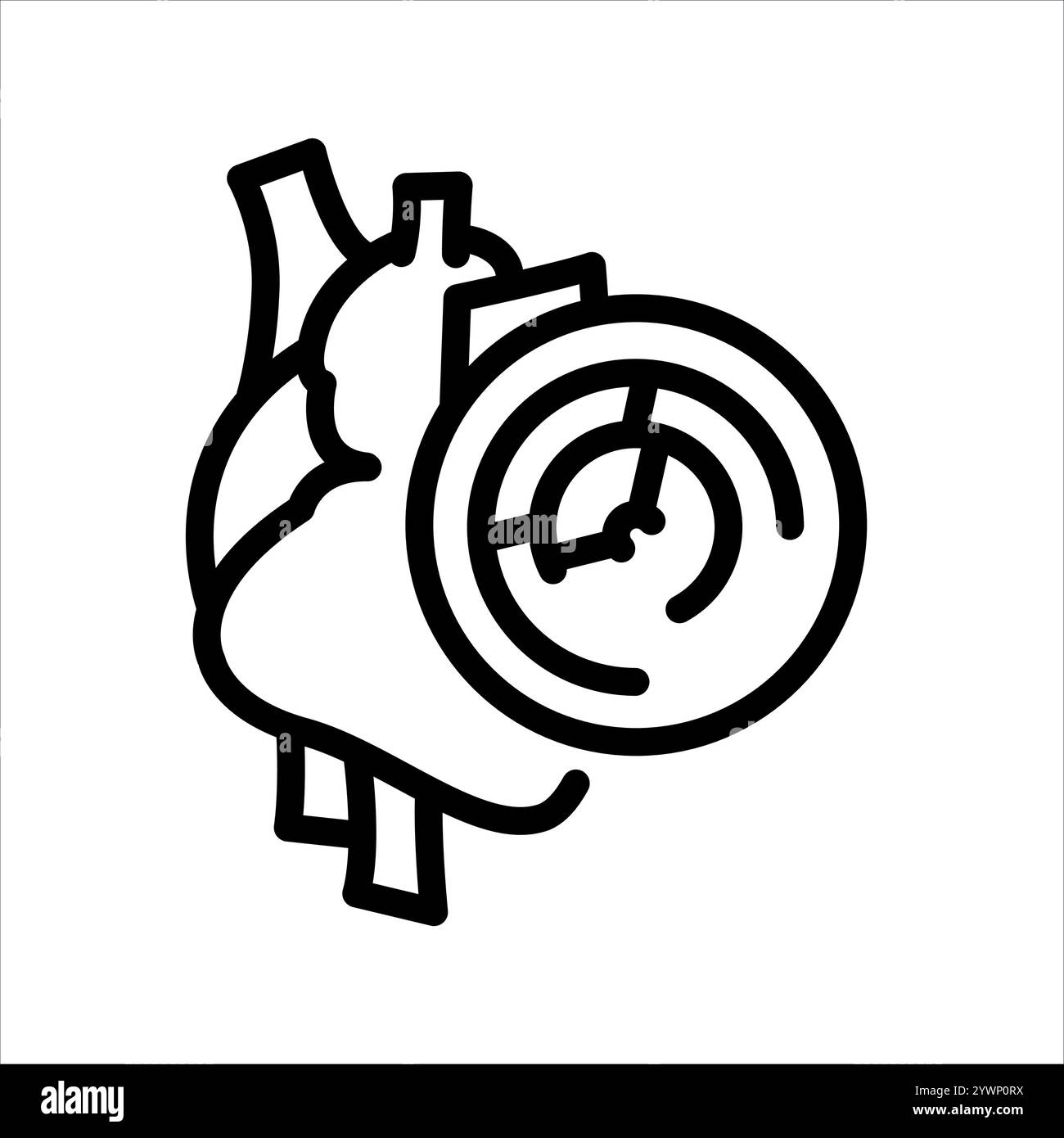 Icône noire de ligne d'hypertension artérielle. Signez pour la page Web, l'application mobile, le bouton, le logo. Bouton isolé de vecteur. Contour modifiable. Illustration de Vecteur