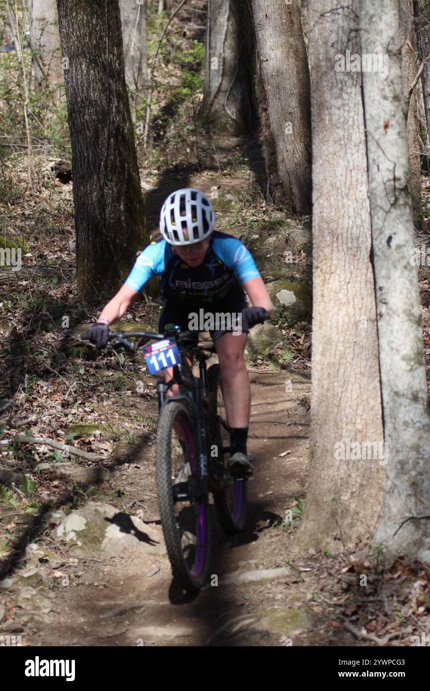 Tennessee National Mountain Bike Festival 2024 au Windrock Bike Park à Oliver Springs, Tennessee, États-Unis. Banque D'Images